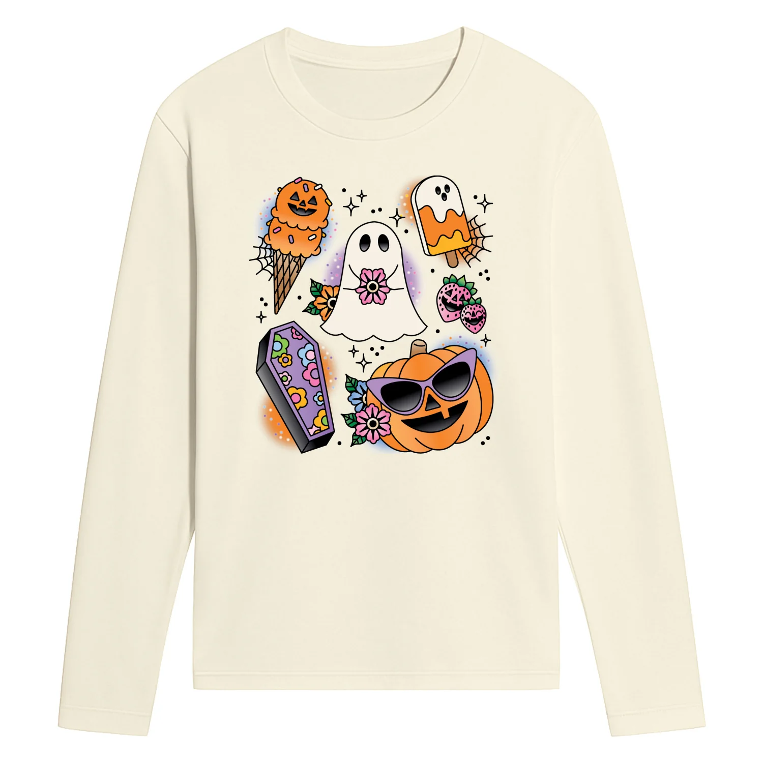 Instant Message - Summerween Tattoo Flash - Men's Long Sleeve Graphic T-Shirt