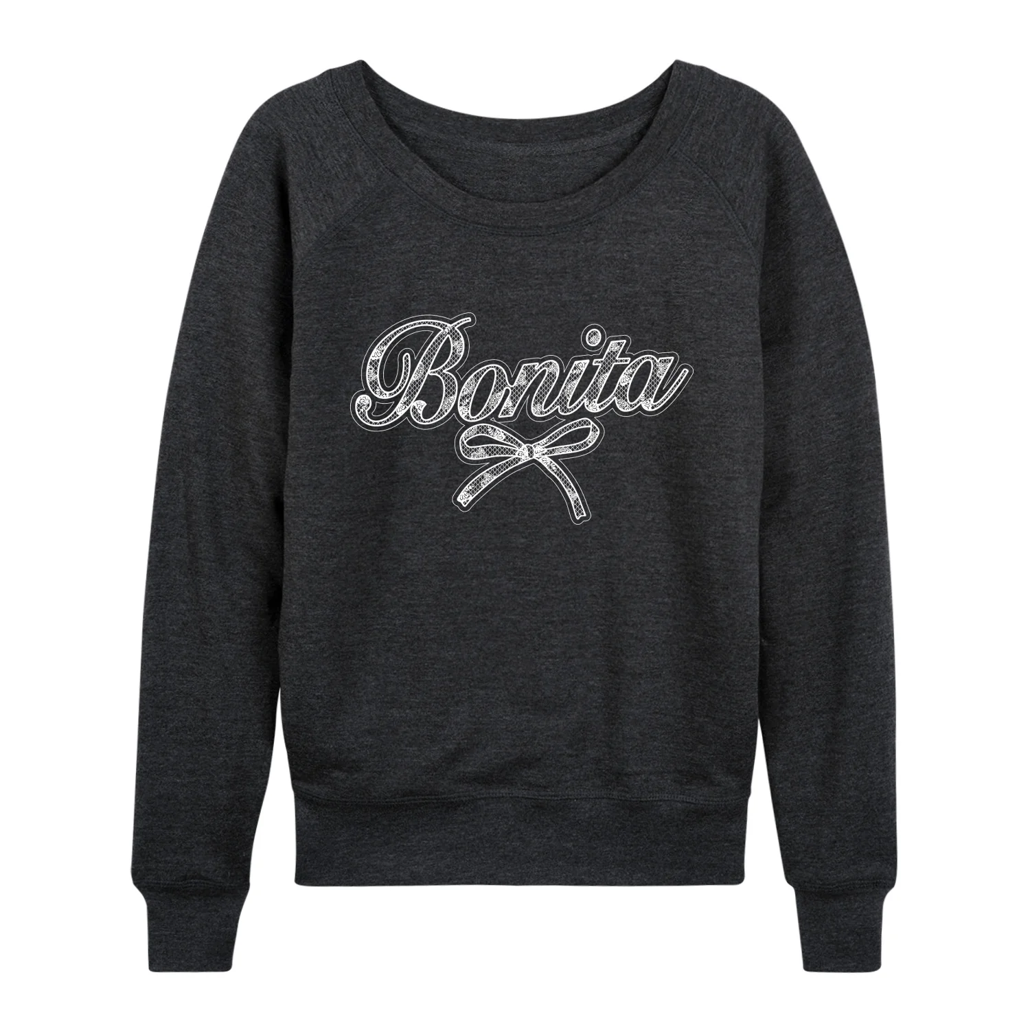Instant Message - Lace Bonita - Women's French Terry Long Sleeve Pullover - Image 2