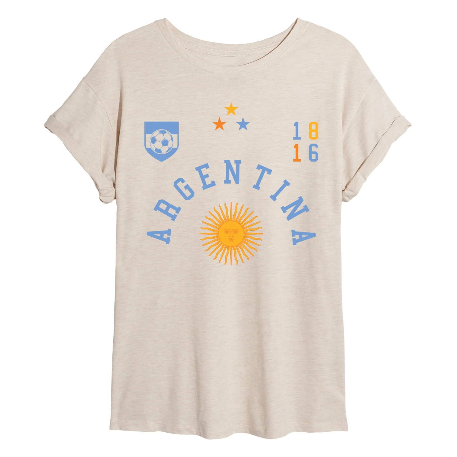 Instant Message - Argentina Soccer Jersey - Juniors Oversized Graphic T-Shirt