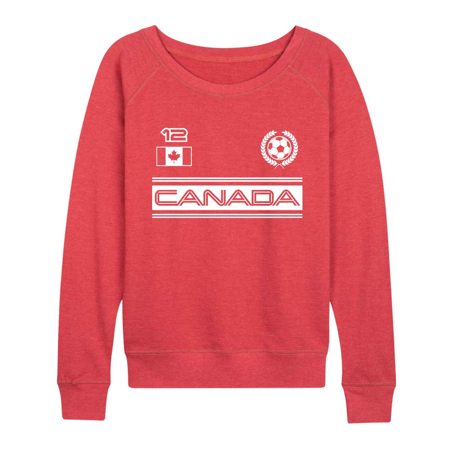 Instant Message - Canada Soccer Jersey - Women's French Terry Long Sleeve Pullover - Image 2
