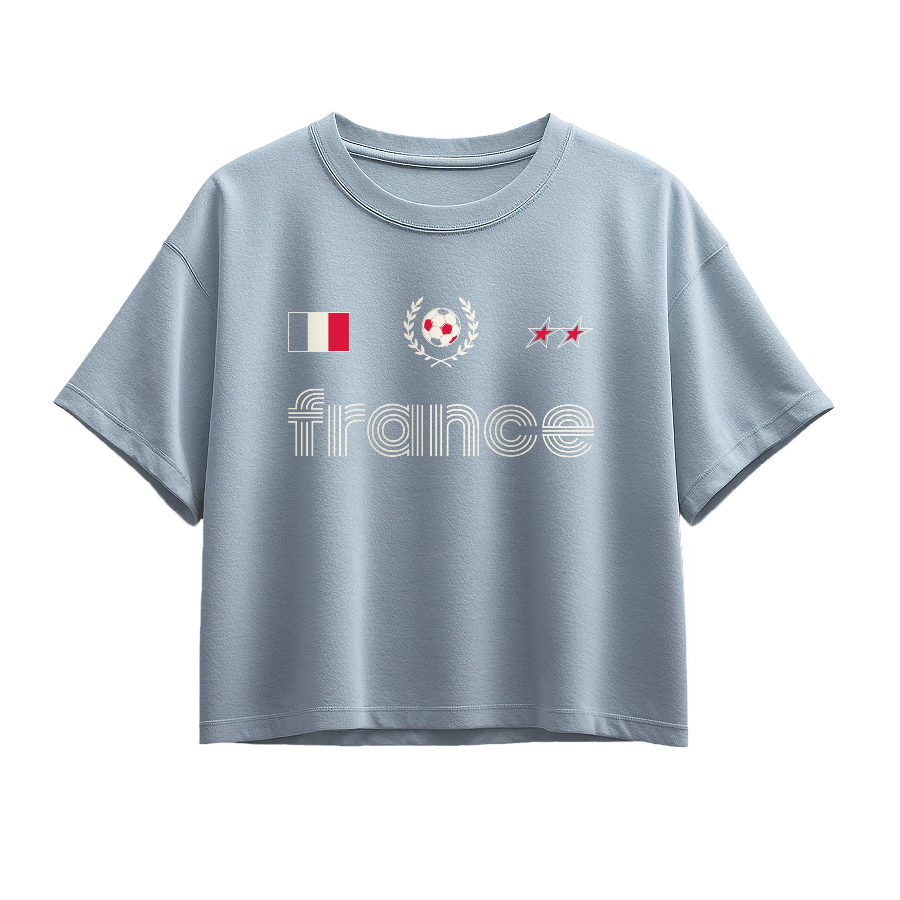 Instant Message - France Soccer Jersey - Youth Girls Boxy T-Shirt