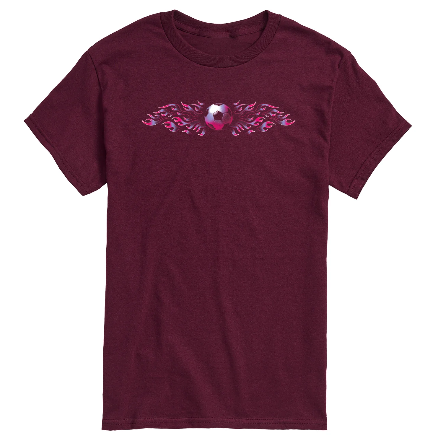 Instant Message - Soccer Flames Pink - Men's Short Sleeve Graphic T-Shirt - Image 2