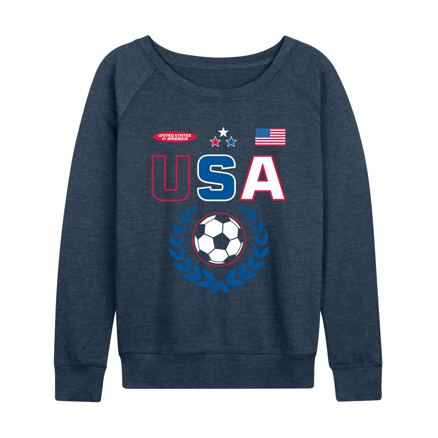 Instant Message - USA Soccer Jersey - Women's French Terry Long Sleeve Pullover - Image 2