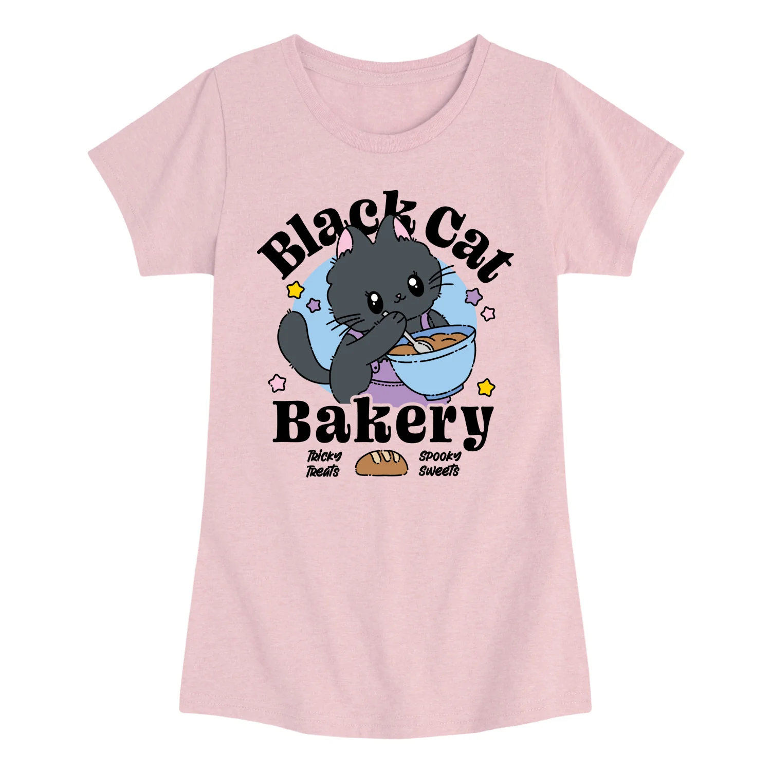 Instant Message - Black Cat Bakery - Youth Girls Fitted Short Sleeve T-Shirt - Image 4