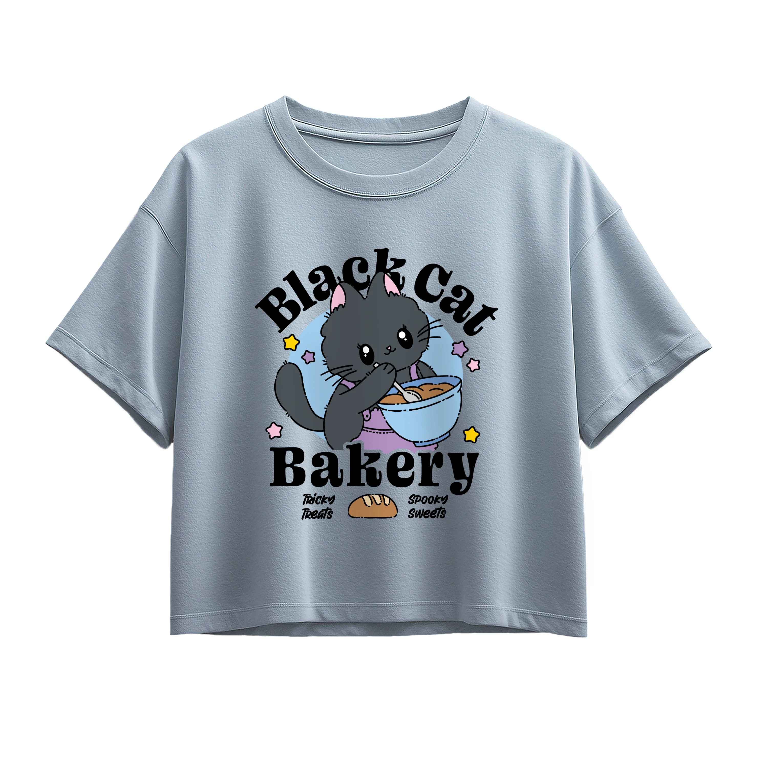 Instant Message - Black Cat Bakery - Youth Girls Boxy T-Shirt