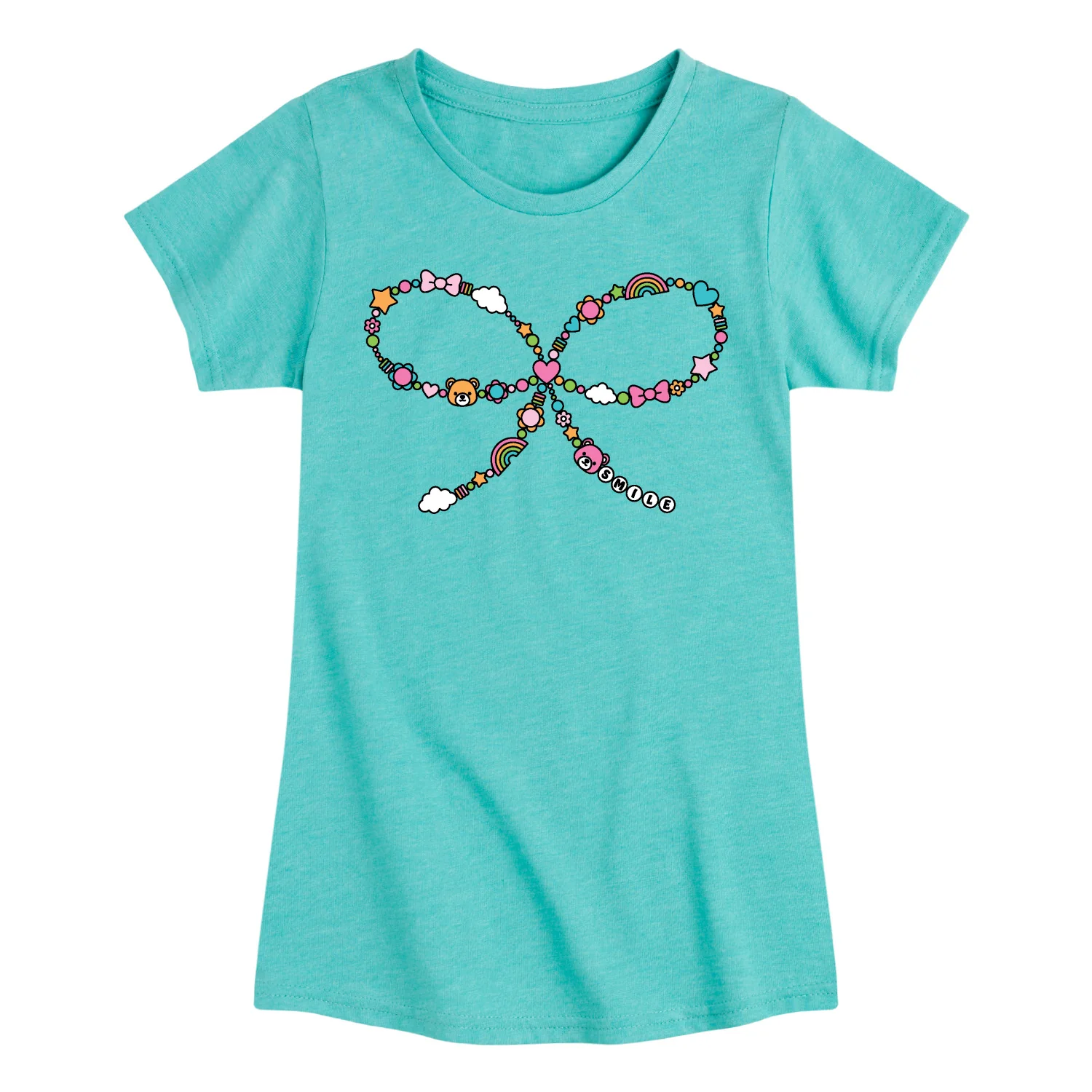 Instant Message - Bead Bow - Youth Girls Fitted Short Sleeve T-Shirt