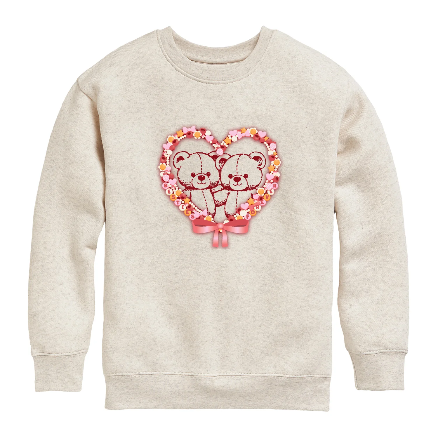 Instant Message - Bear Besties - Youth Girls Crew Fleece Sweatshirt