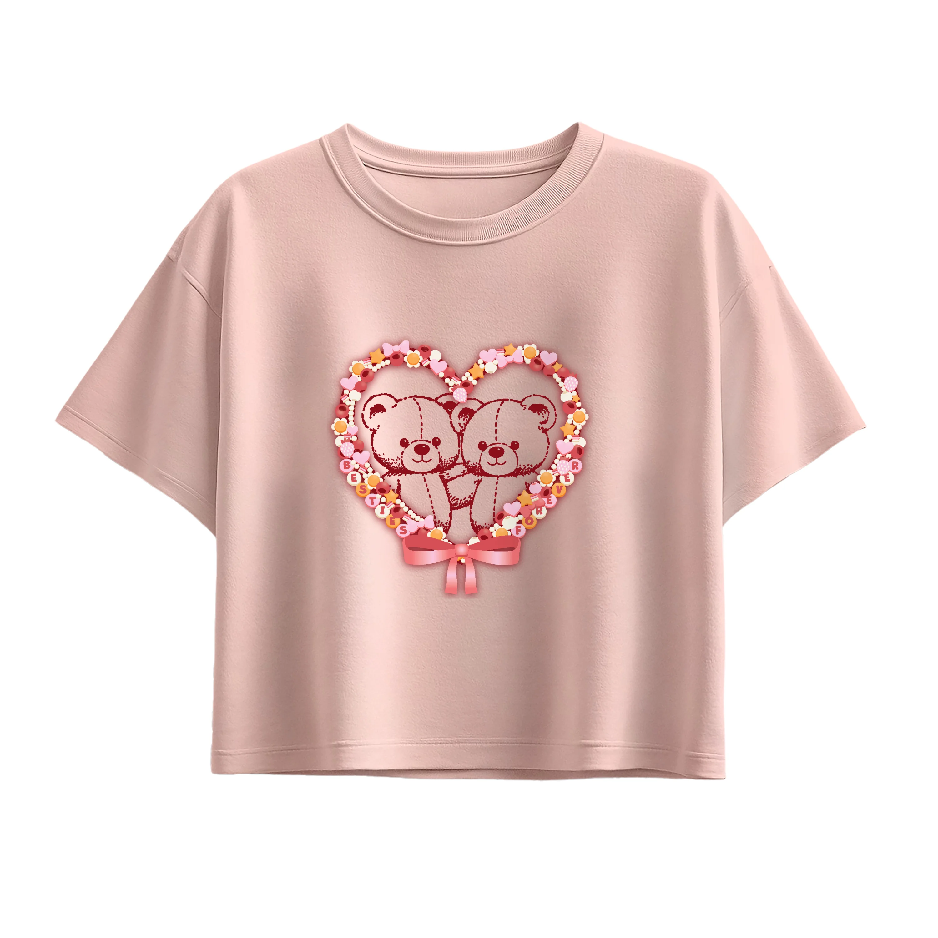 Instant Message - Bear Besties - Youth Girls Boxy T-Shirt - Image 2