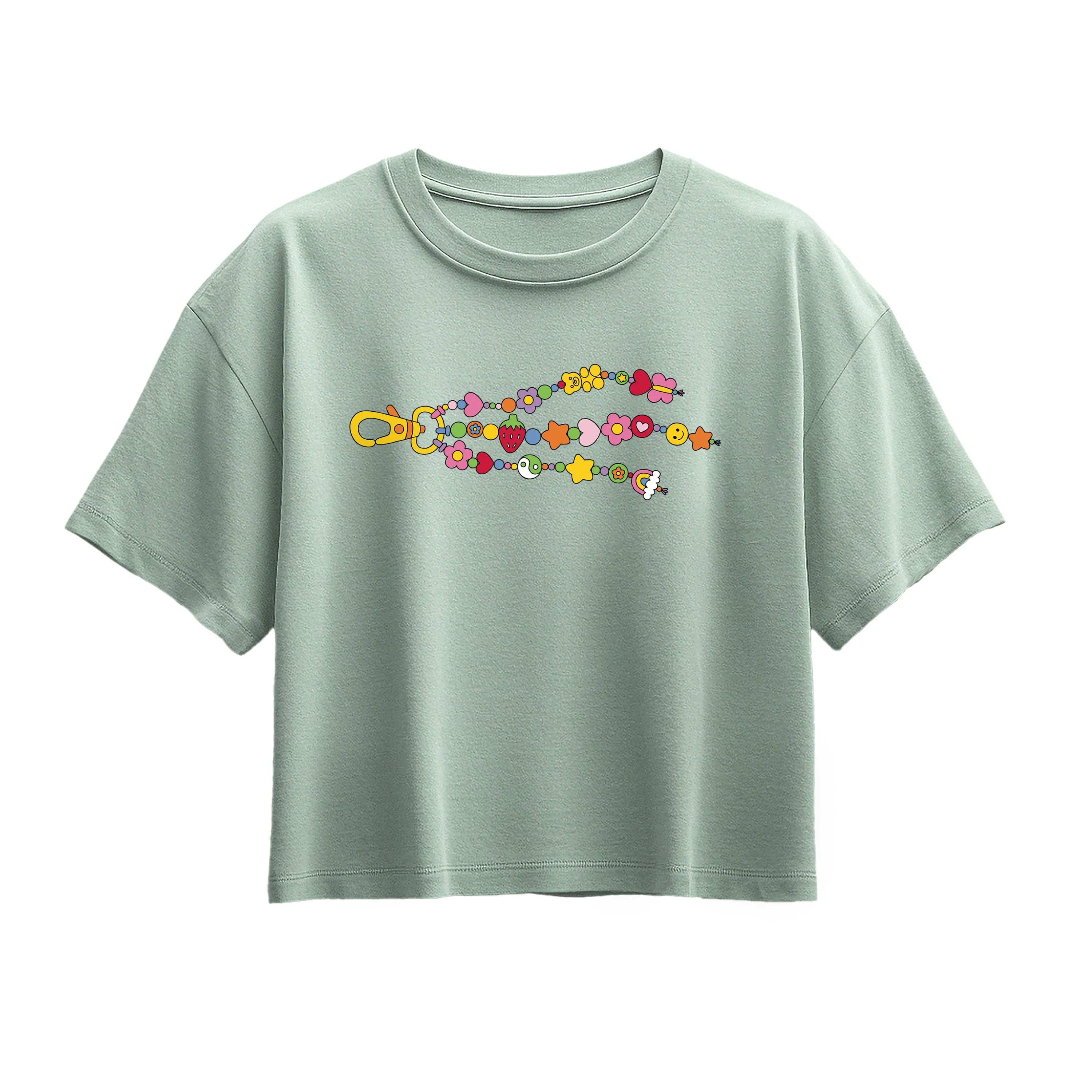 Instant Message - Charm Bead Keychain - Youth Girls Boxy T-Shirt - Image 5