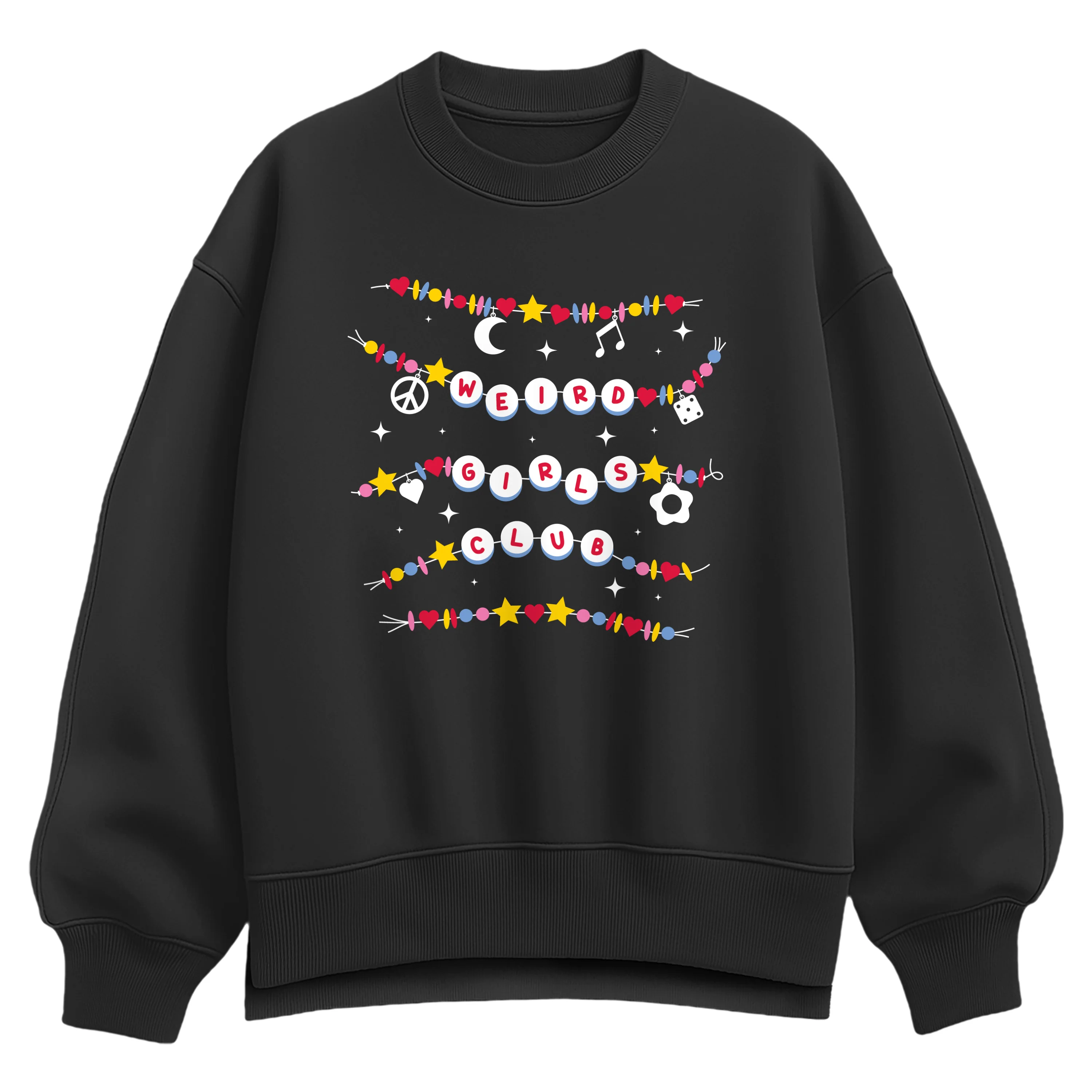 Instant Message - Weird Girls Club Beads - Women's Oversized Fleece Crew Sweatshirt