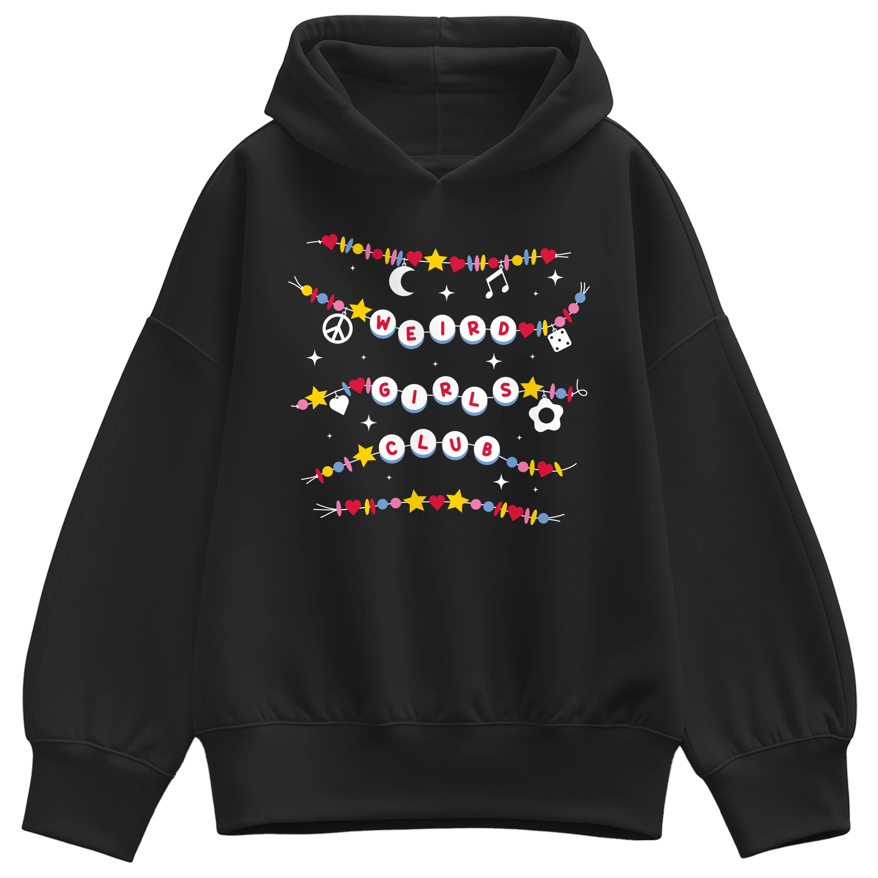 Instant Message - Weird Girls Club Beads - Women's Oversized Fleece Hoodie Sweatshirt