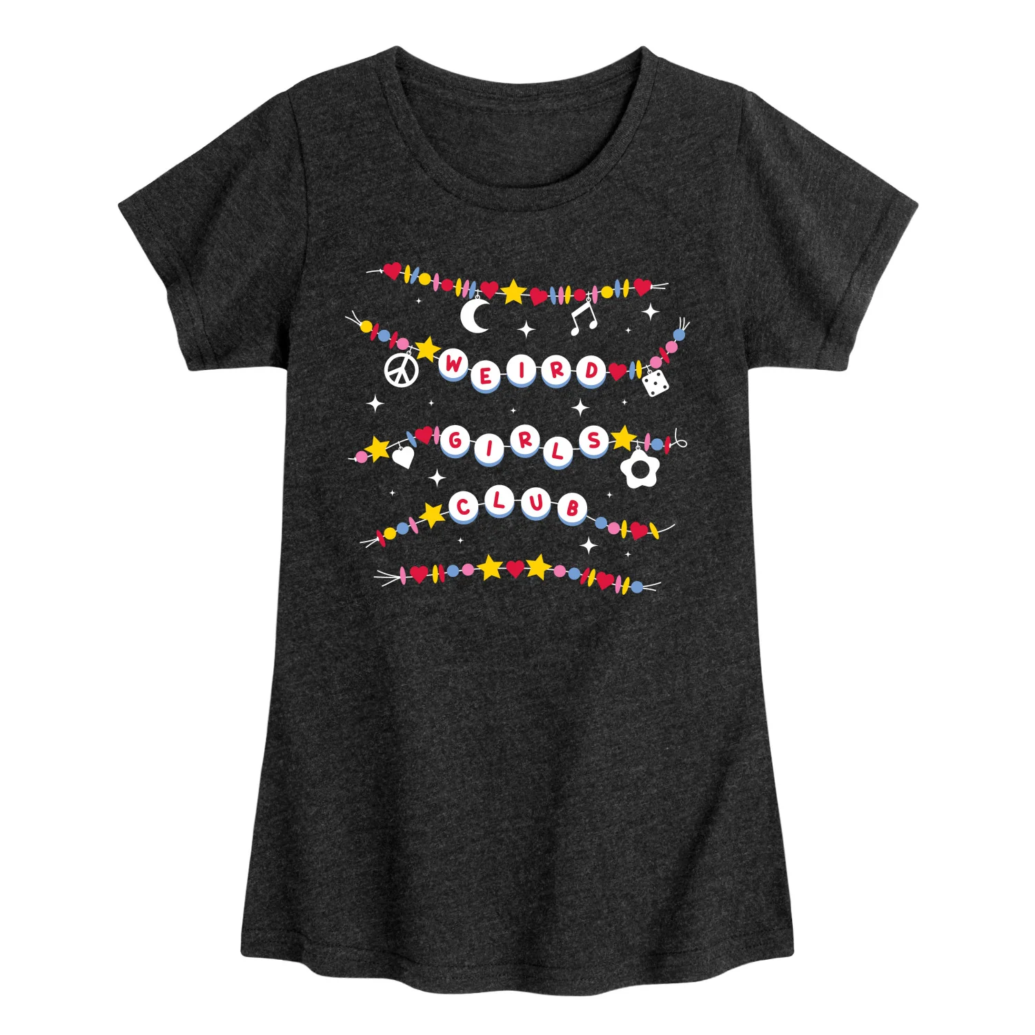 Instant Message - Weird Girls Club Beads - Youth Girls Fitted Short Sleeve T-Shirt - Image 2