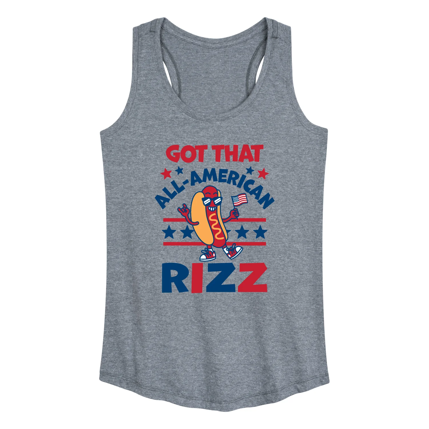 Instant Message - All American Rizz Hotdog - Women's Racerback Graphic Tank
