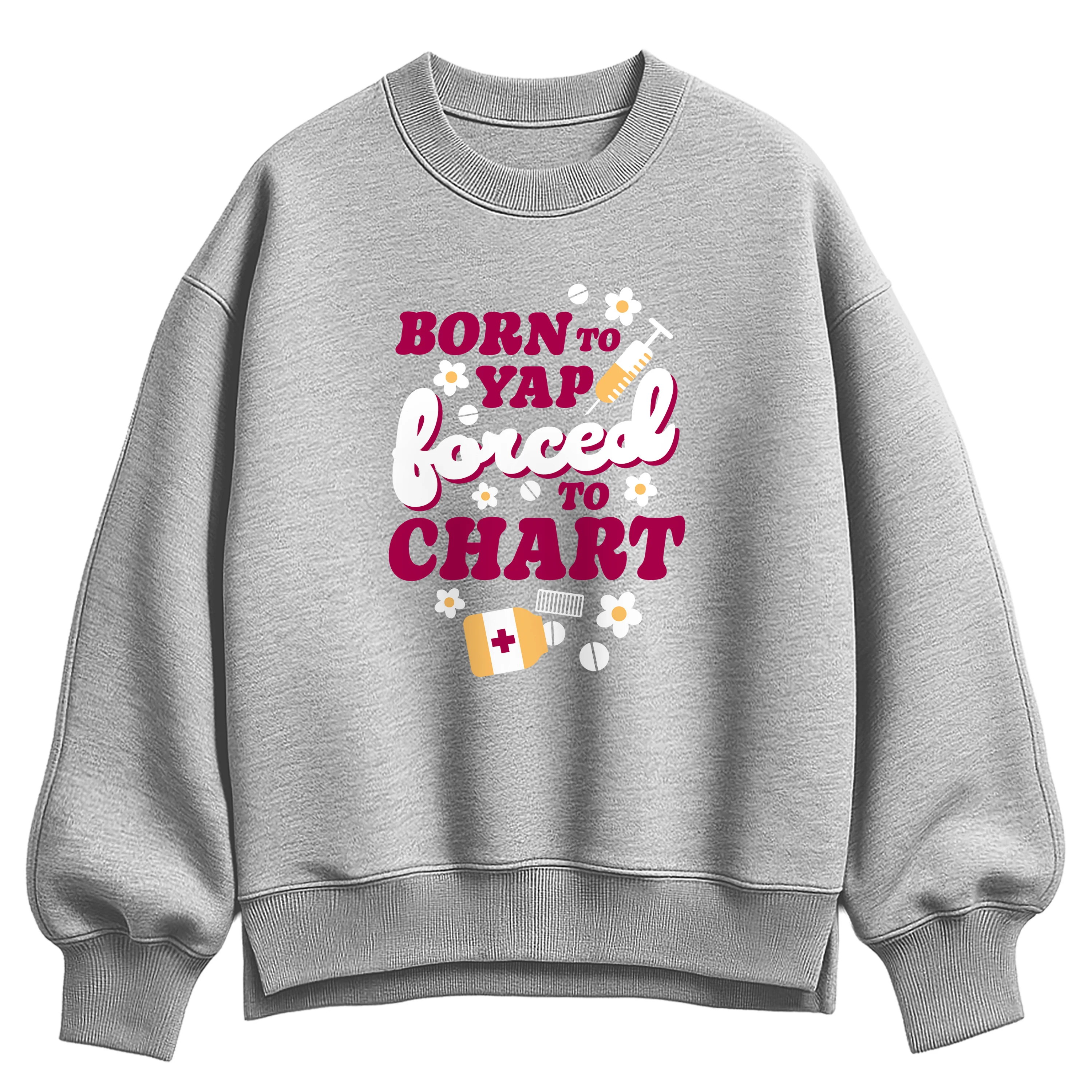 Instant Message - Born to Yap - Women's Oversized Fleece Crew Sweatshirt - Image 2