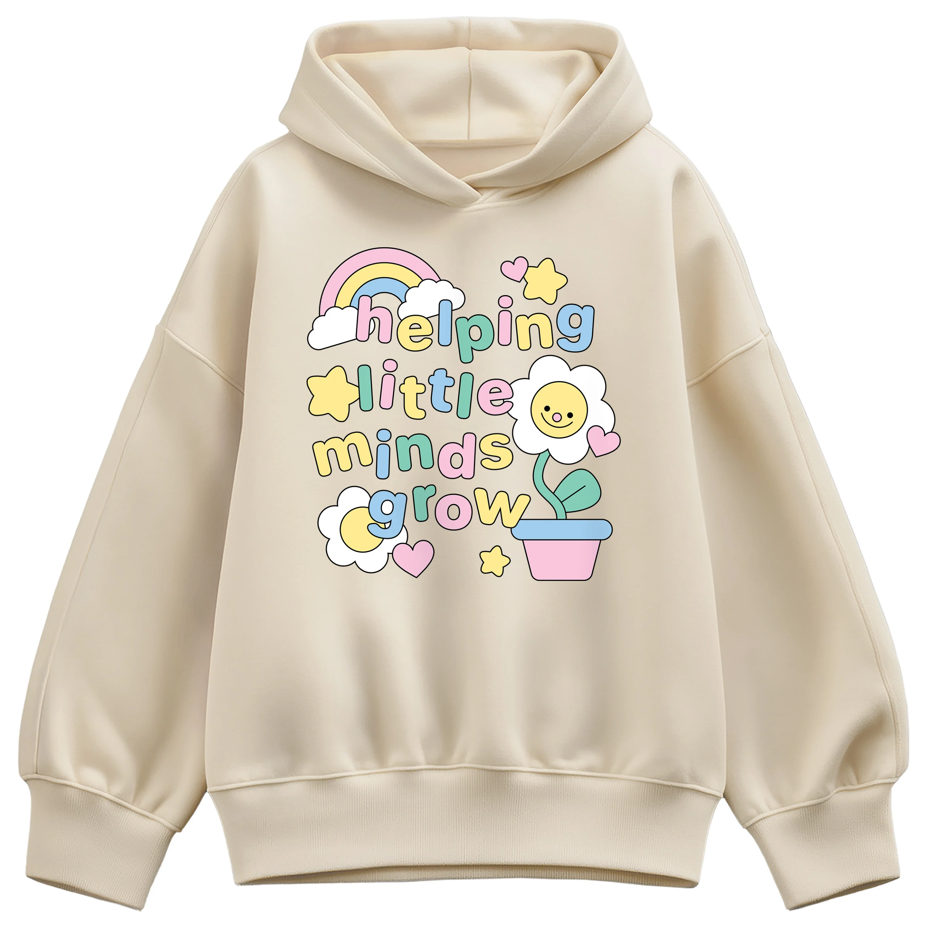 Instant Message - Helping Little Minds Grow - Women's Oversized Fleece Hoodie Sweatshirt