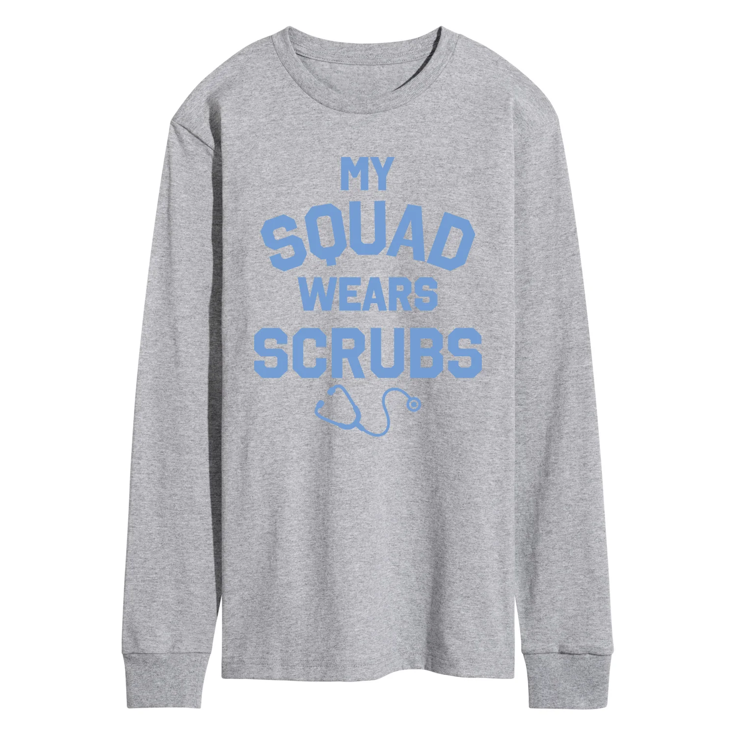 Instant Message - My Squad Wears Scrubs - Men's Long Sleeve Graphic T-Shirt - Image 2