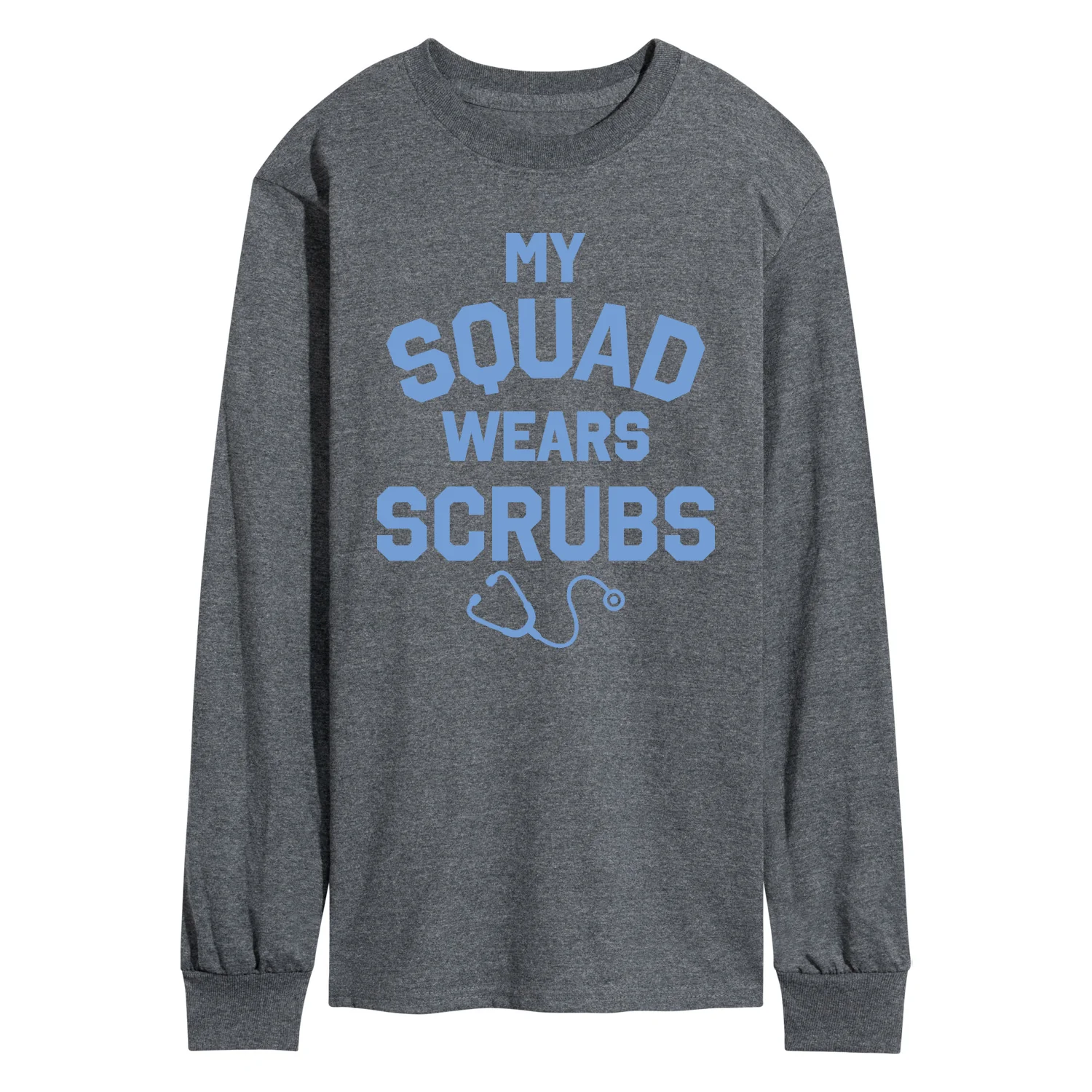Instant Message - My Squad Wears Scrubs - Men's Long Sleeve Graphic T-Shirt - Image 4