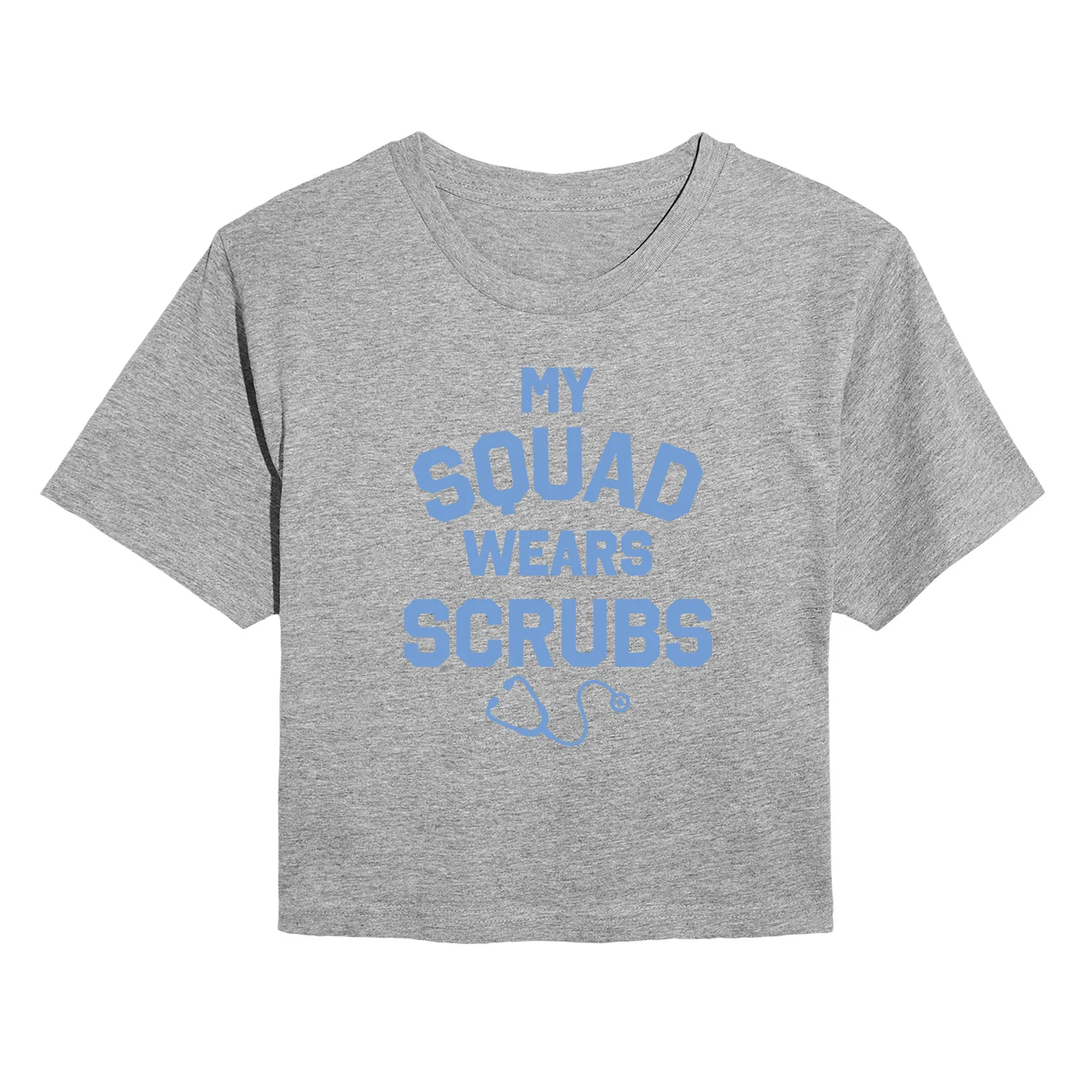 Instant Message - My Squad Wears Scrubs - Juniors Cropped Graphic T-Shirt - Image 3