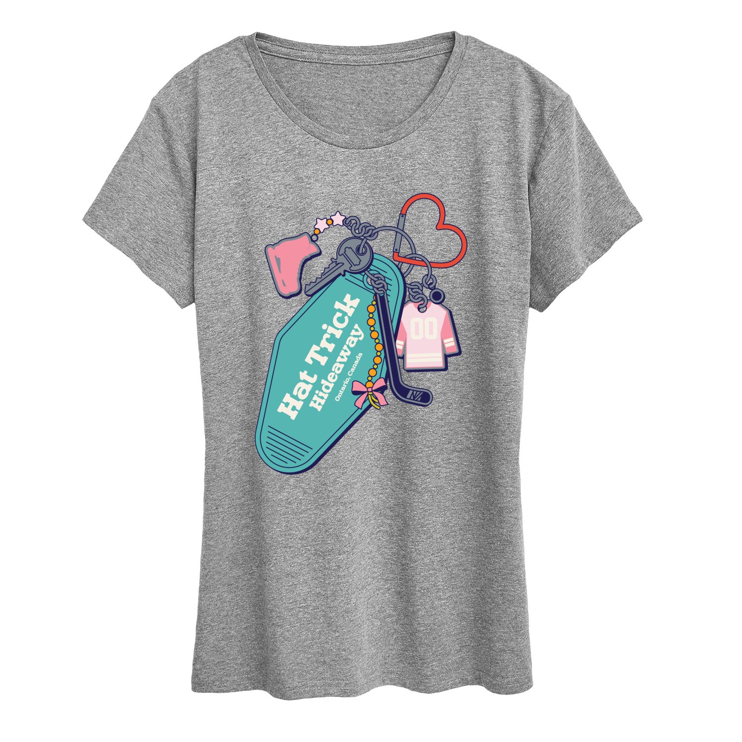 Instant Message - Hockey Keychain - Women's Short Sleeve Graphic T-Shirt - Image 3