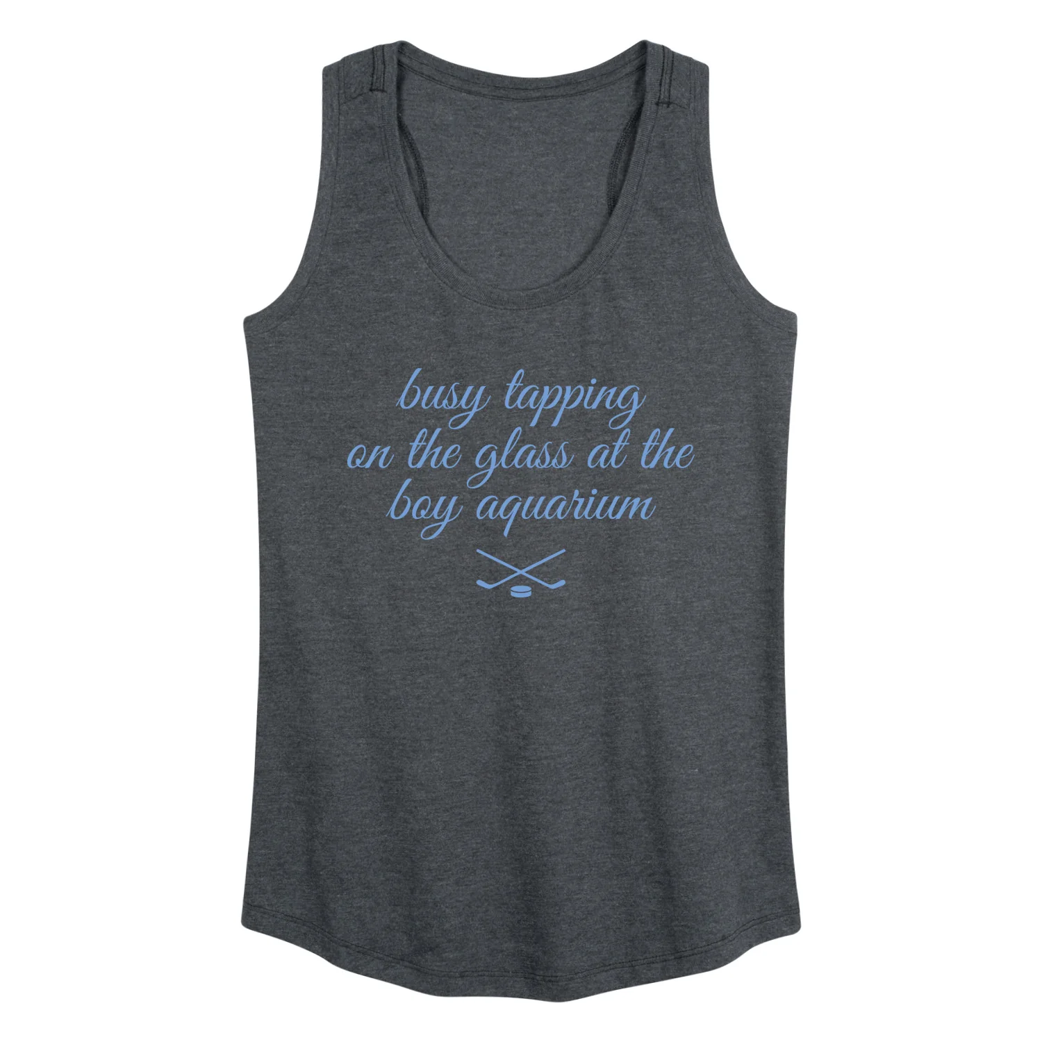 Instant Message - Tapping Glass Boy Aquarium Blue - Women's Racerback Graphic Tank - Image 2