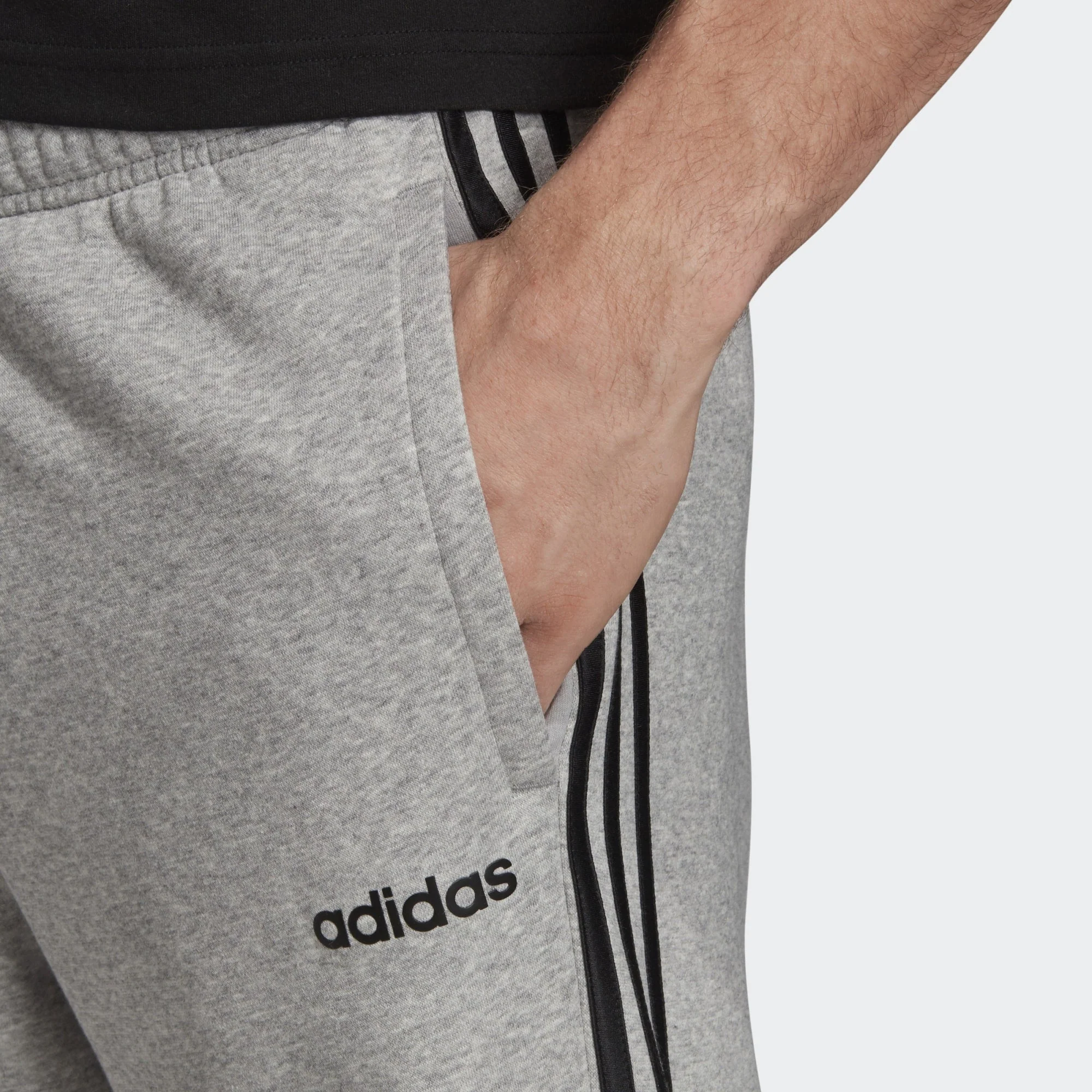 Men's adidas Essentials 3 Stripes Fleece Pants - Image 5