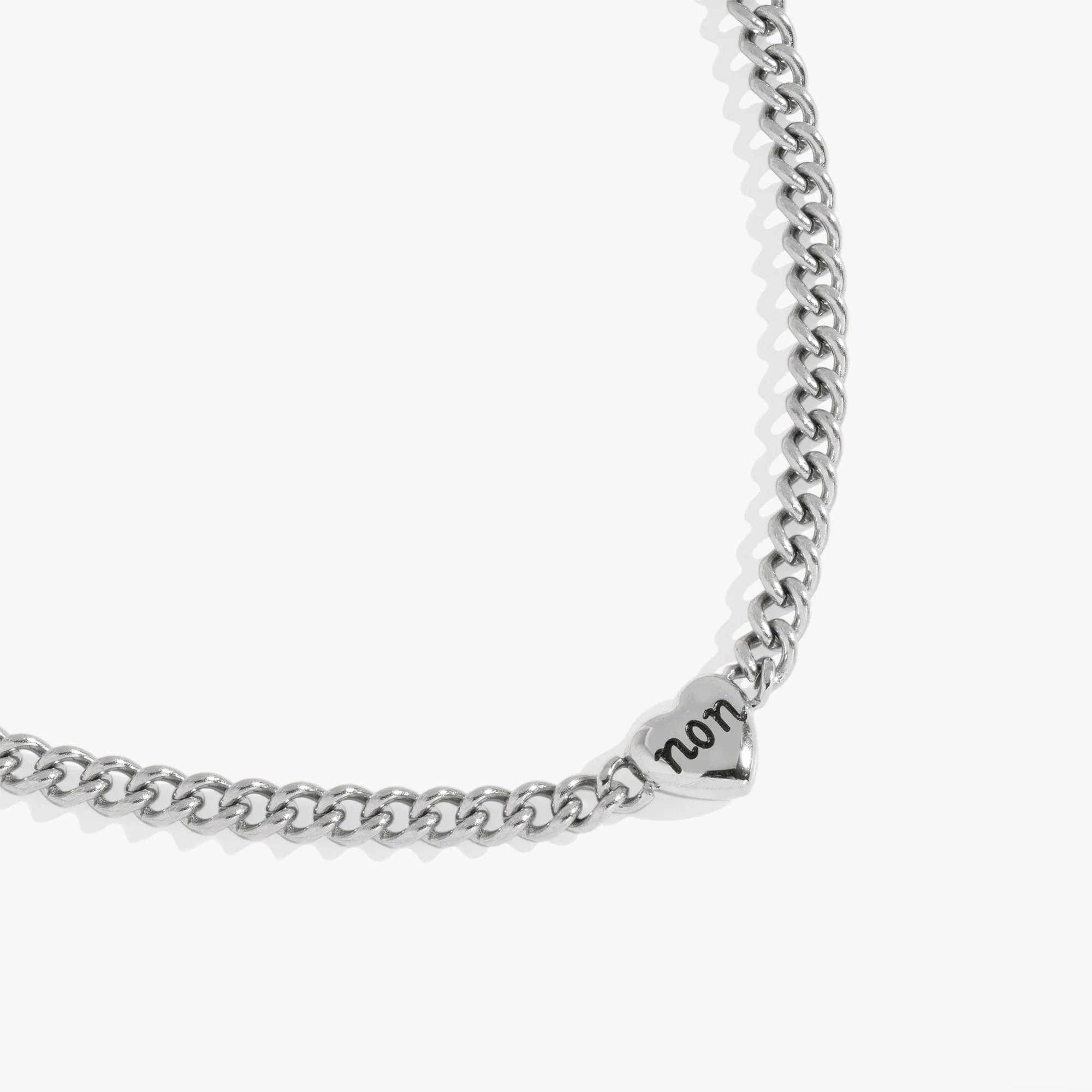 Engraved French 'Oui' & 'Non' Reversible Heart Necklace - Image 8