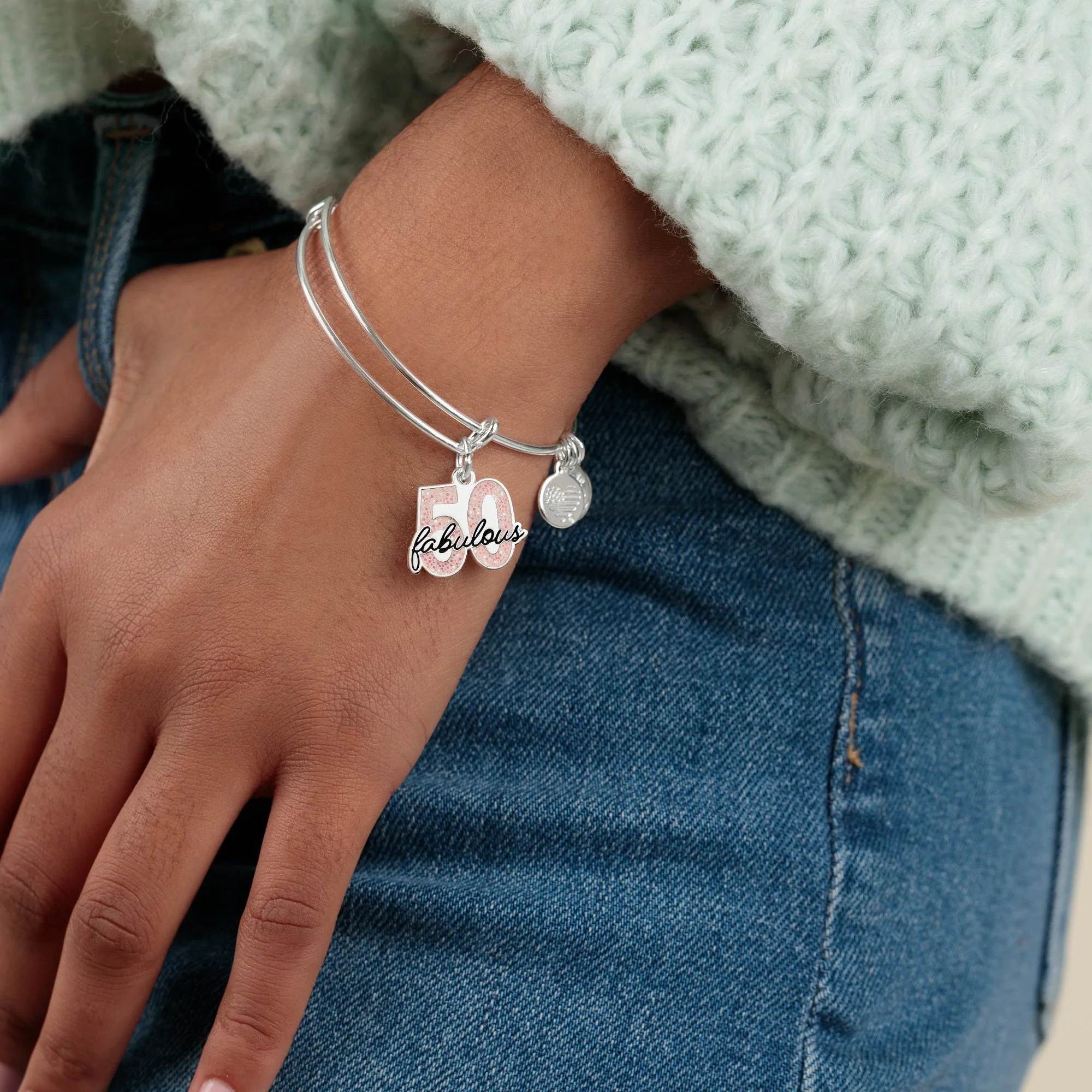'Fabulous 50' Charm Bangle - Image 2