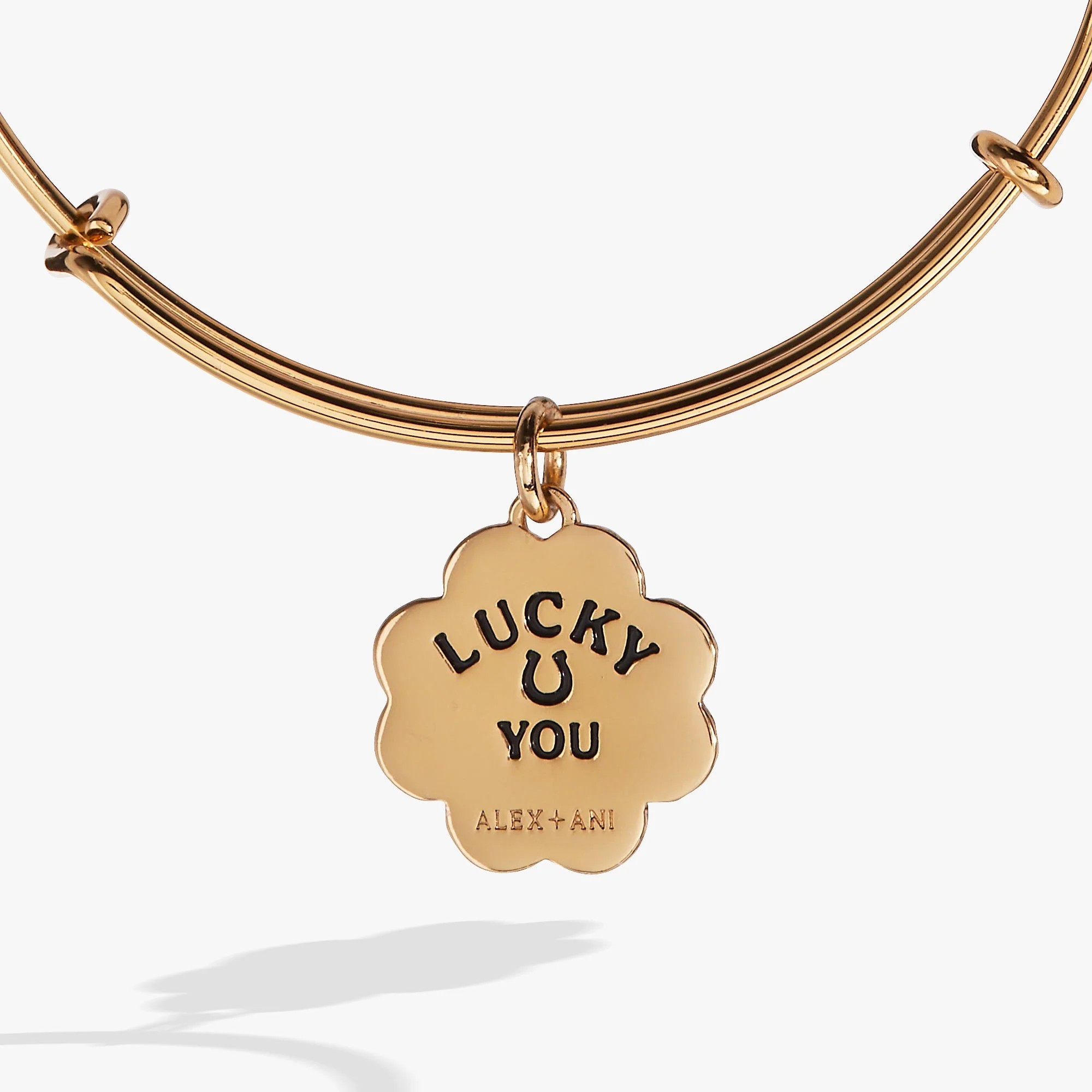Four-Leaf Clover Charm Bangle - Image 2