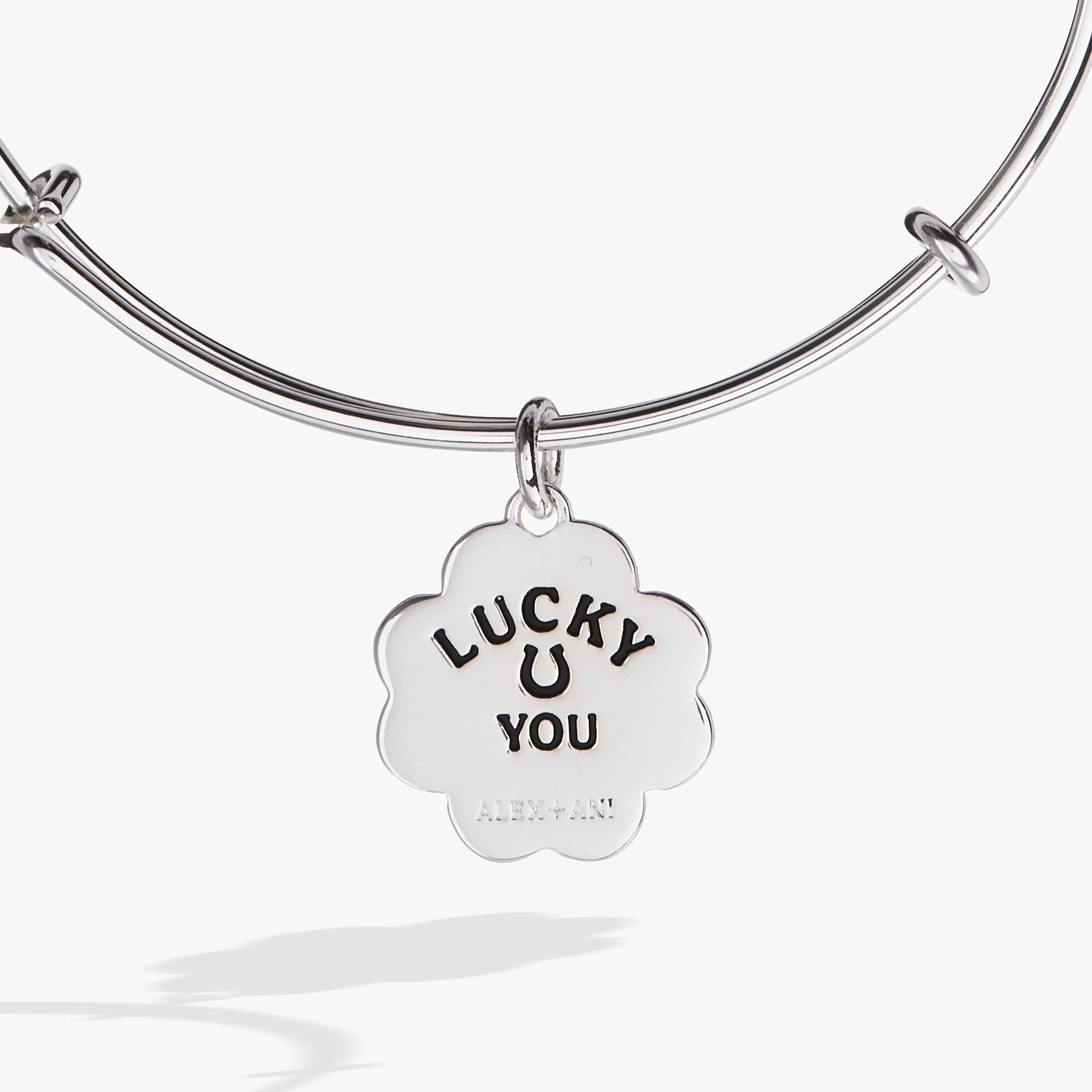 Four-Leaf Clover Charm Bangle - Image 7