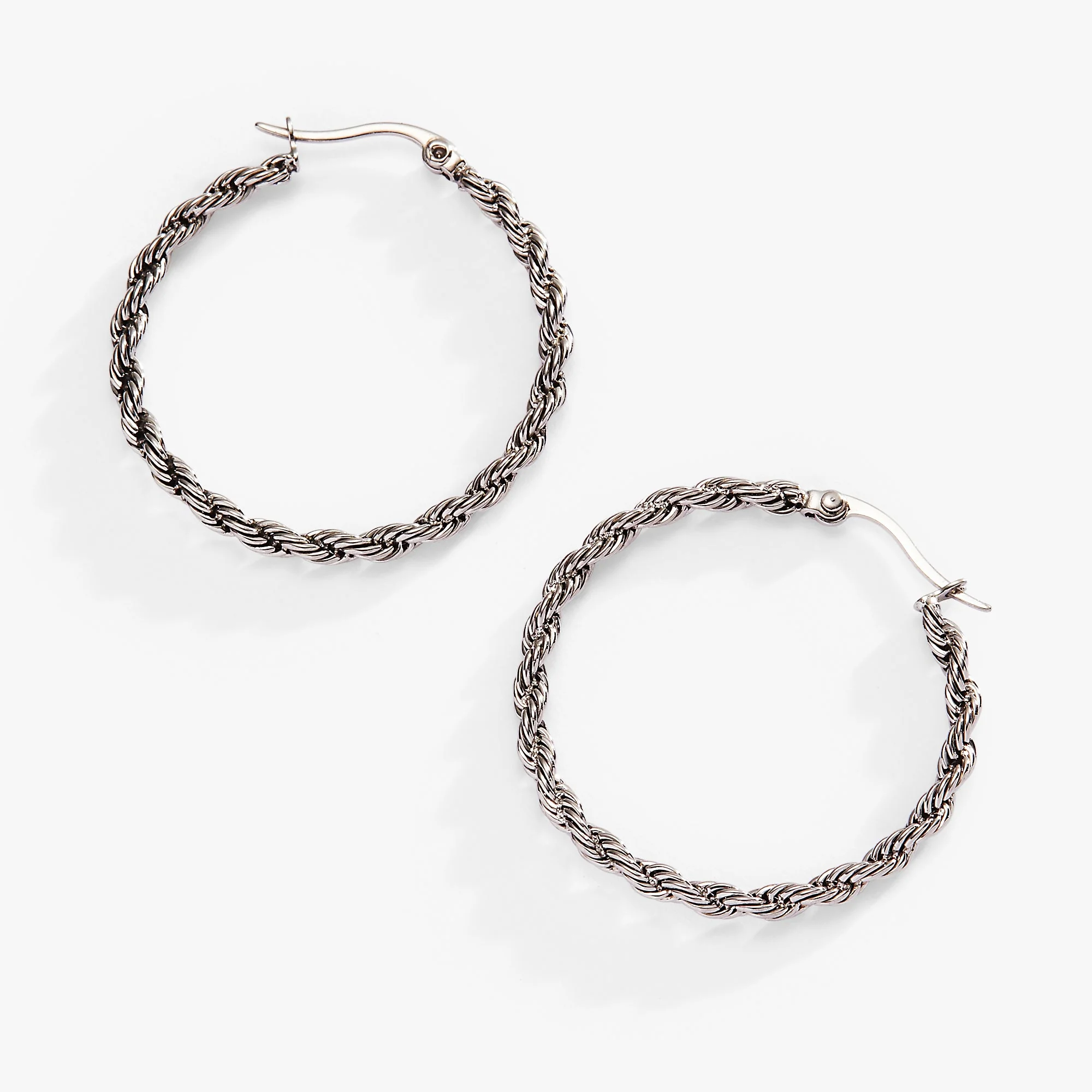 Frozen French Rope Hoop Earrings - Image 2