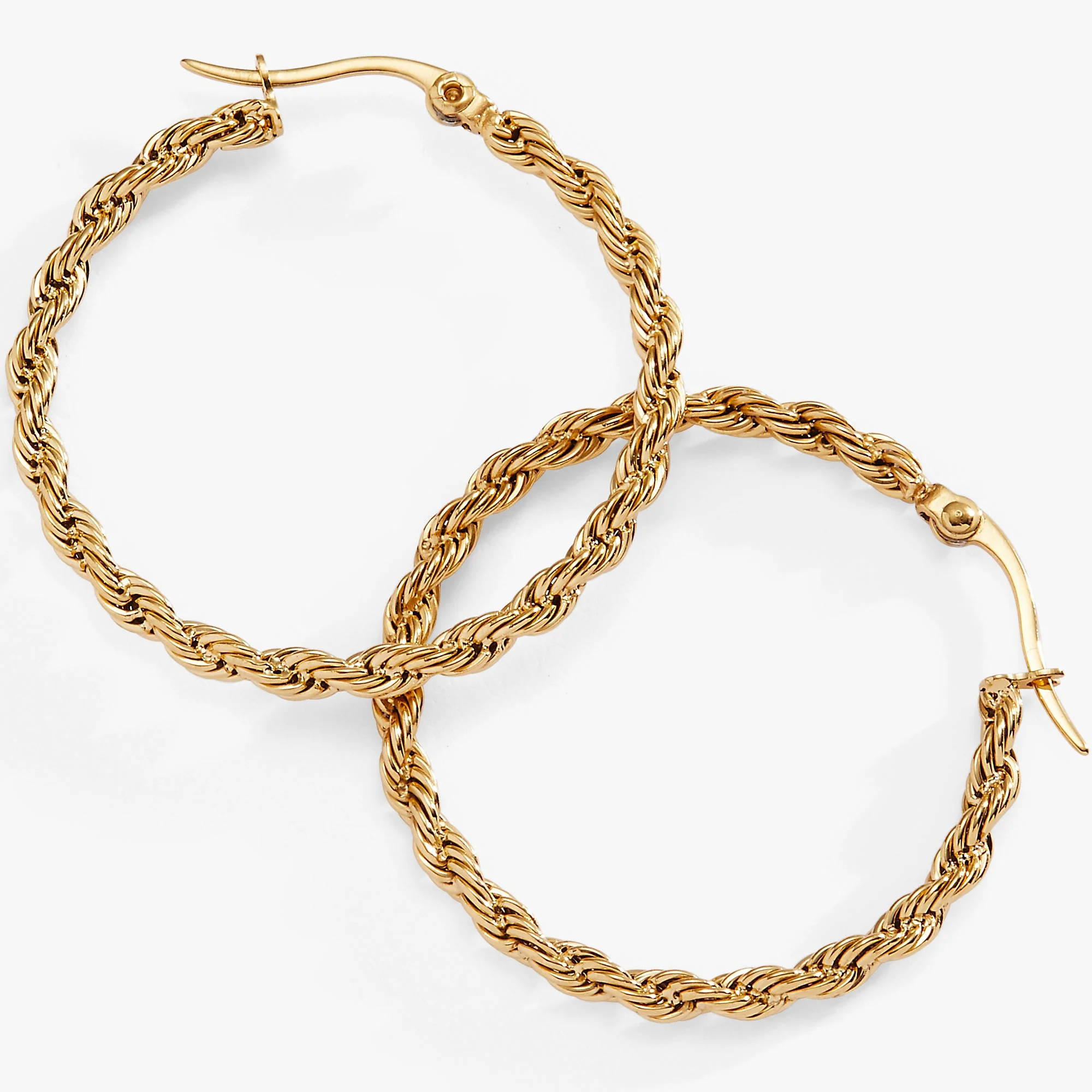 Frozen French Rope Hoop Earrings - Image 8