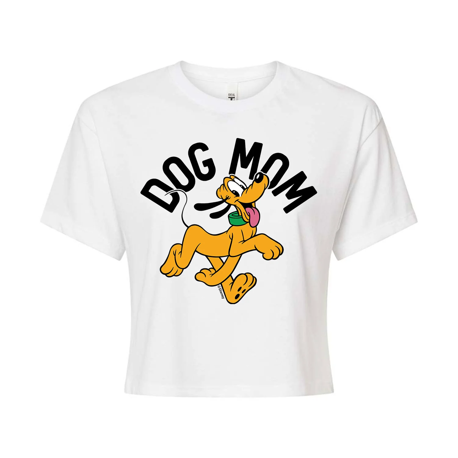 Mickey & Friends - Dog Mom Pluto - Juniors Cropped Cotton Blend T-Shirt - Image 2
