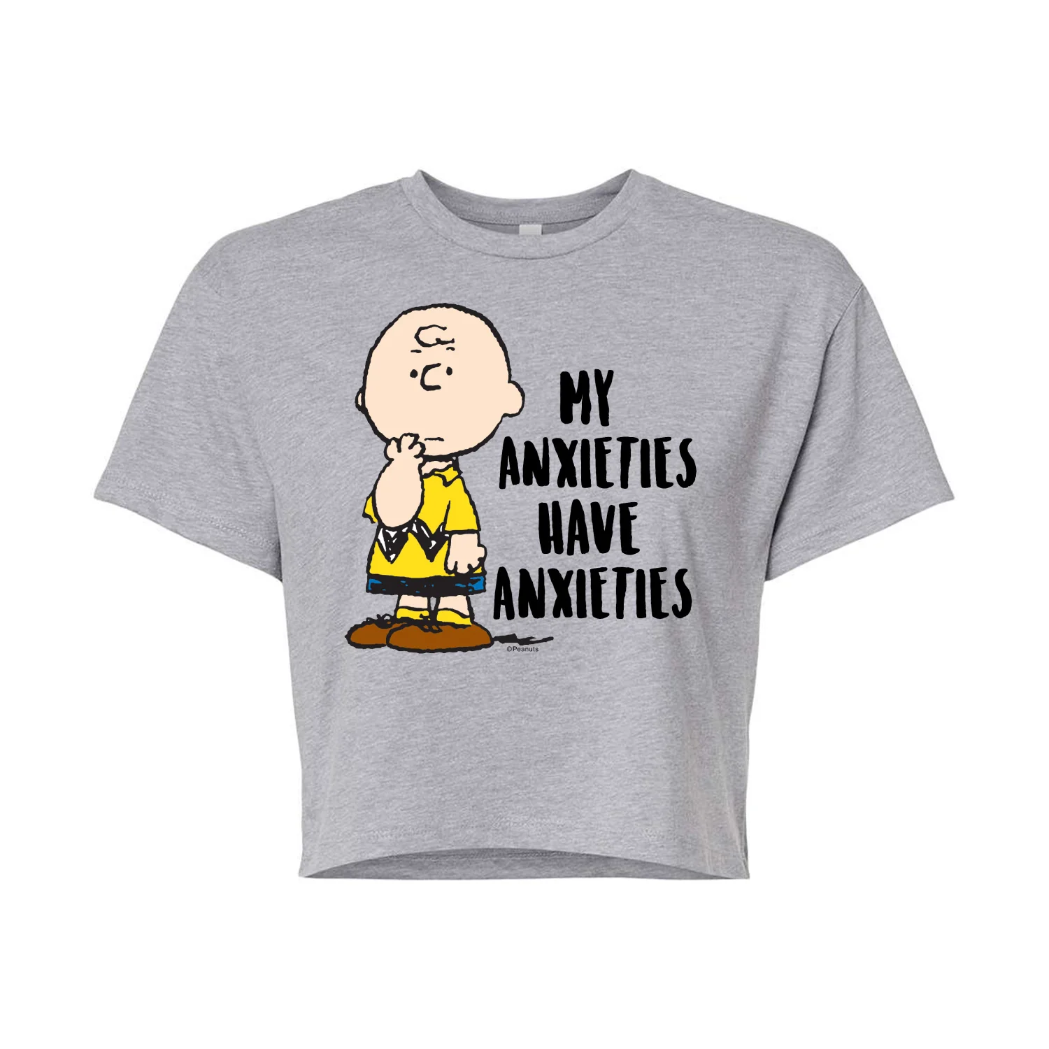Peanuts - My Anxieties Have Anxieties - Juniors Cropped Graphic T-Shirt