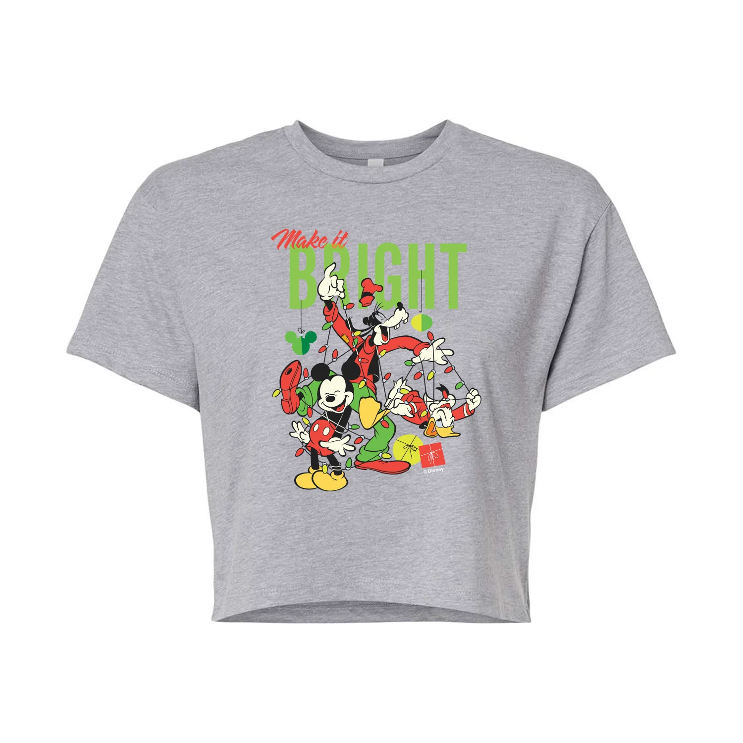 Disney - Make It Bright - Juniors Cropped Short Sleeve Graphic T-Shirt
