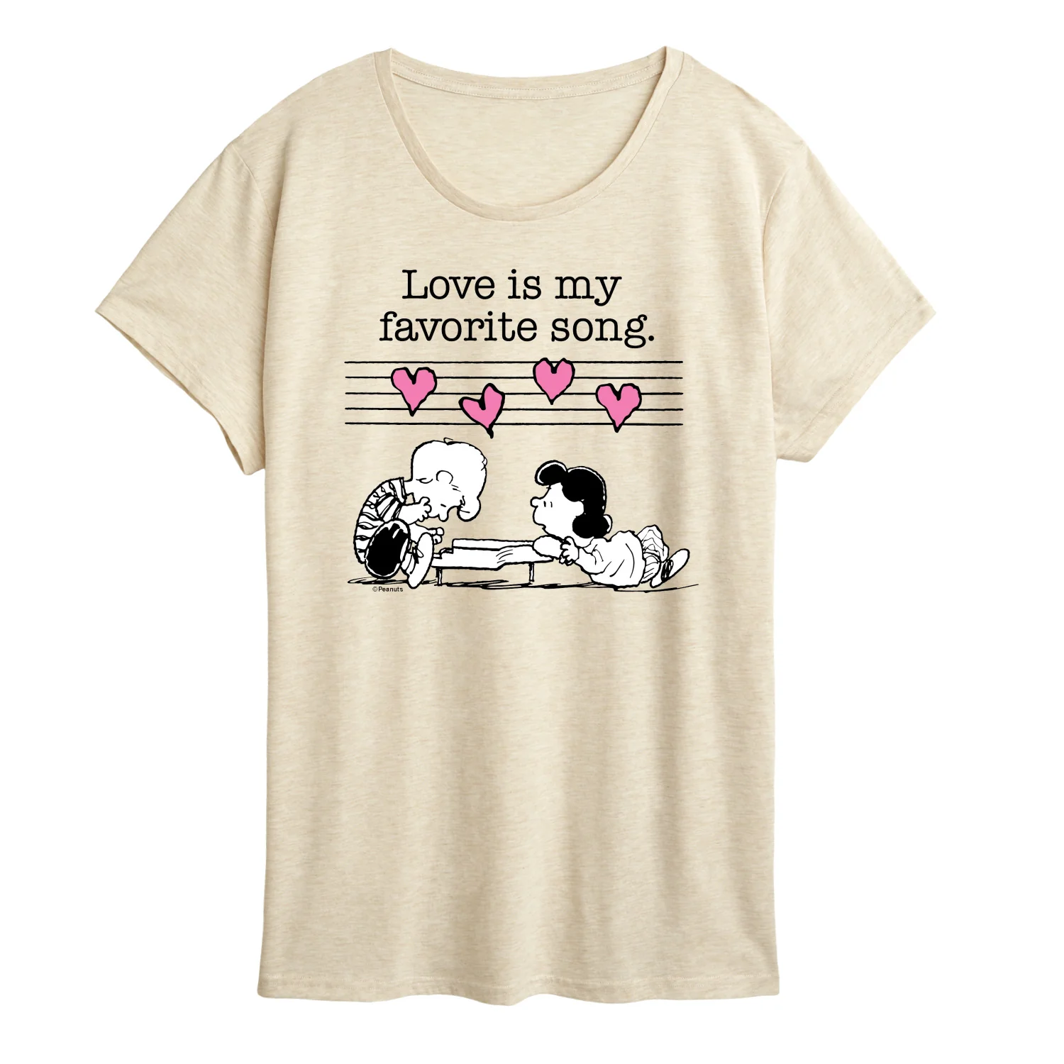 Peanuts - Love is my Favorite Song - Women's Short Sleeve Graphic T-Shirt