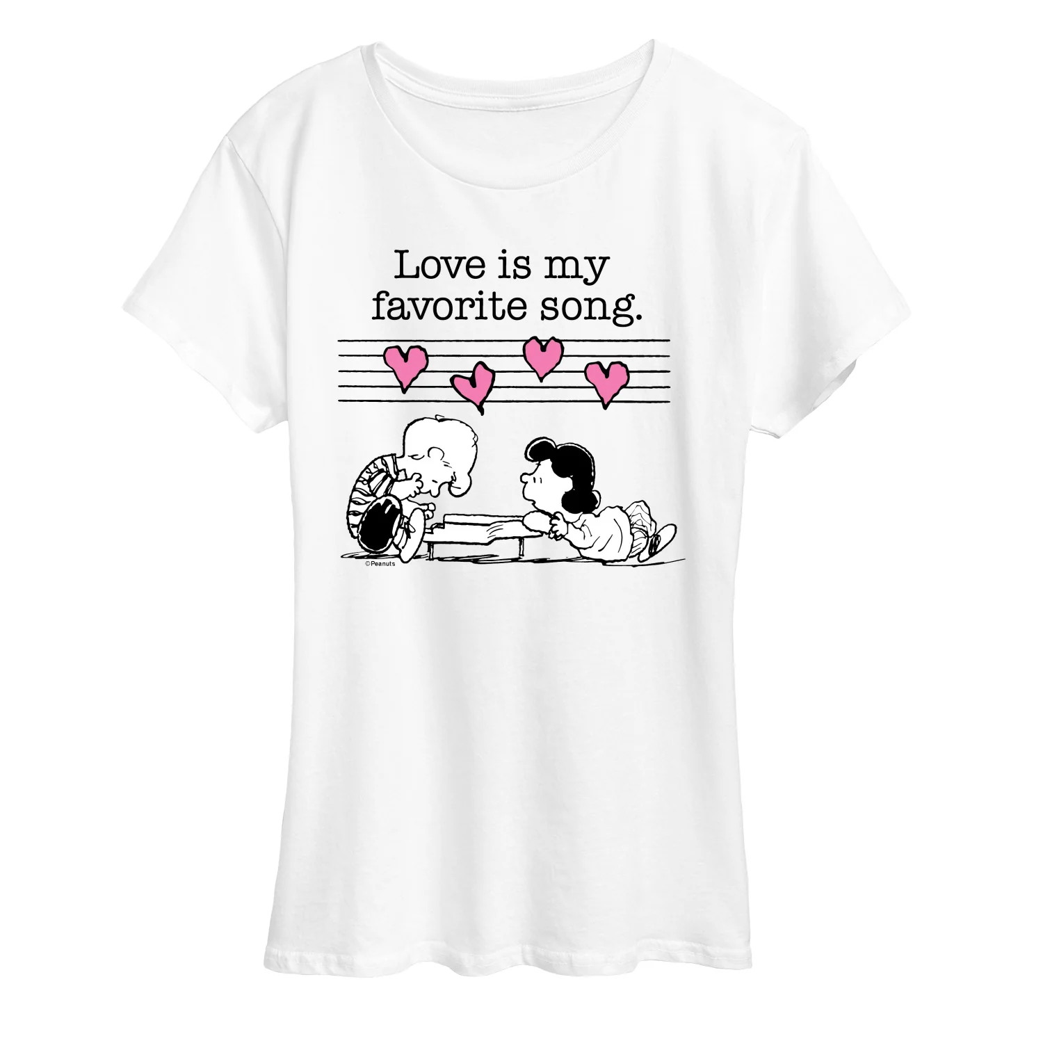 Peanuts - Love is my Favorite Song - Women's Short Sleeve Graphic T-Shirt - Image 3