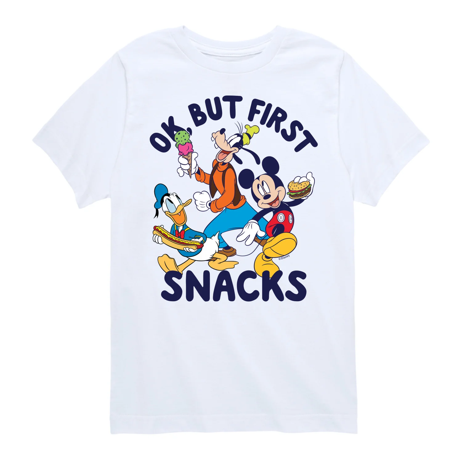Mickey & Friends - Ok, But First Snacks - Toddler And Youth Short Sleeve Graphic T-Shirt