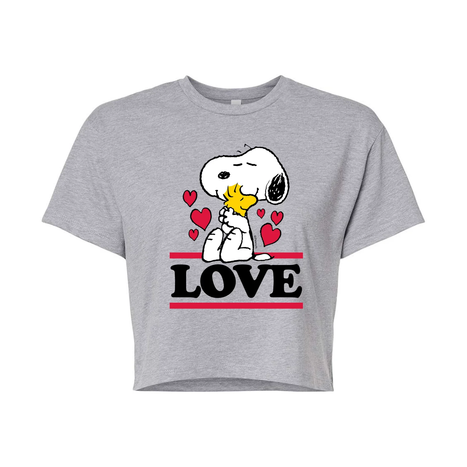 Peanuts - Love Snoopy Woodstock - Juniors Cropped Graphic T-Shirt - Image 2