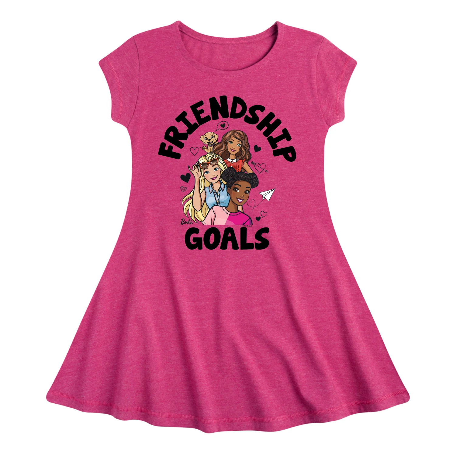 Barbie - Friendship Goals - Toddler And Youth Girls Fit And Flare Dress - Image 2