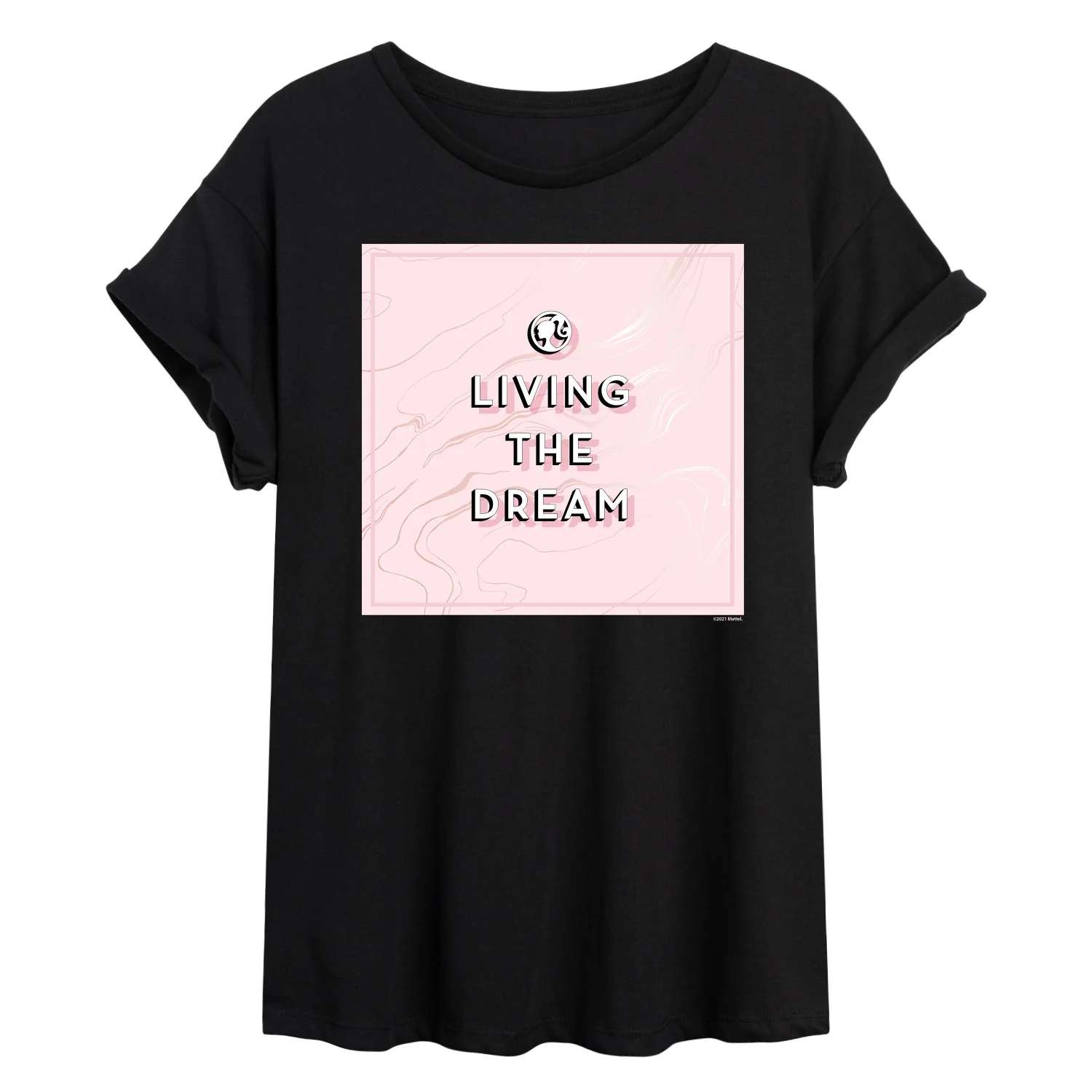 Barbie - Living The Dream - Juniors Oversized Graphic T-Shirt
