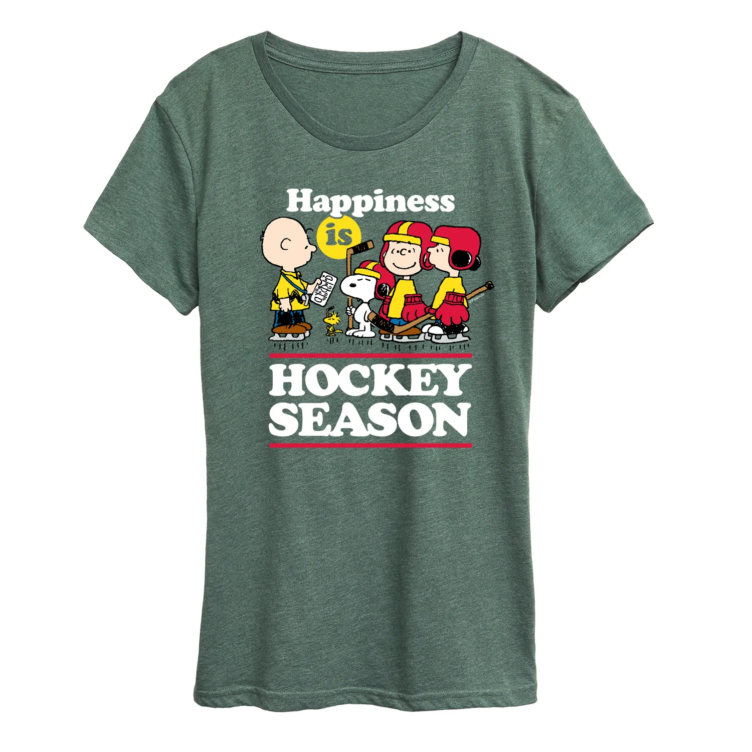 Peanuts - Happiness Is Hockey Season - Women's Short Sleeve Graphic T-Shirt - Image 2
