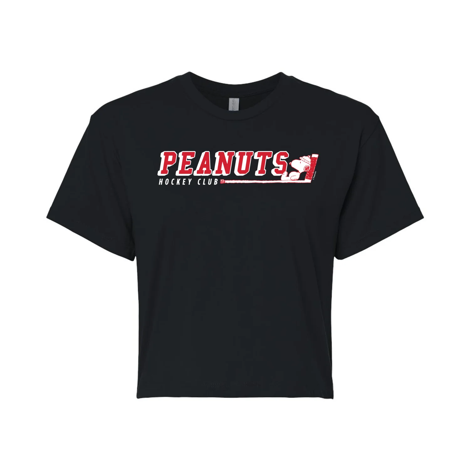 Peanuts - Hockey Club Snoopy - Juniors Cropped Graphic T-Shirt