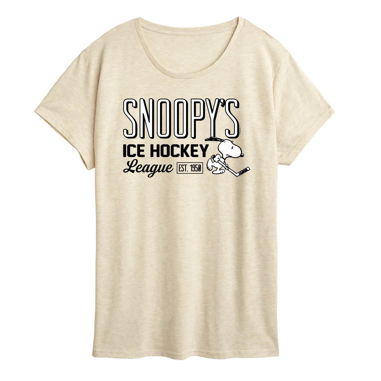 Peanuts - Snoopy's Ice Hockey League - Women's Short Sleeve Graphic T-Shirt - Image 2