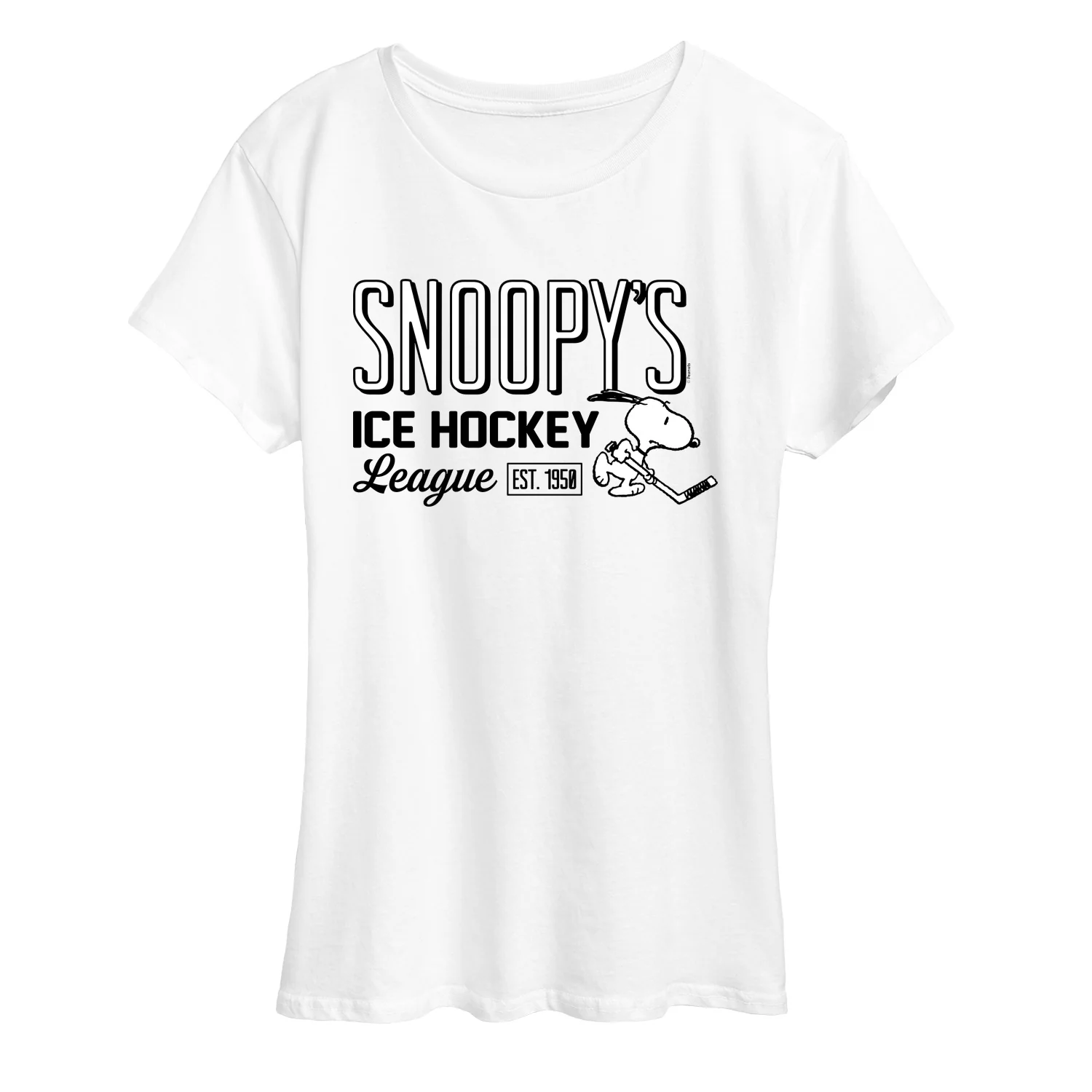Peanuts - Snoopy's Ice Hockey League - Women's Short Sleeve Graphic T-Shirt - Image 3