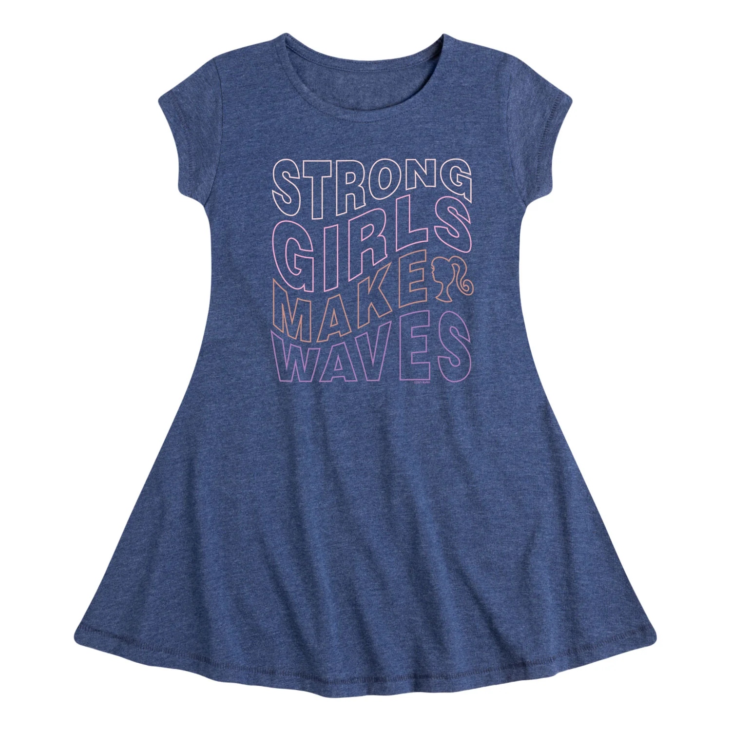 Barbie - Strong Girls Make Waves - Toddler And Youth Girls Fit And Flare Dress