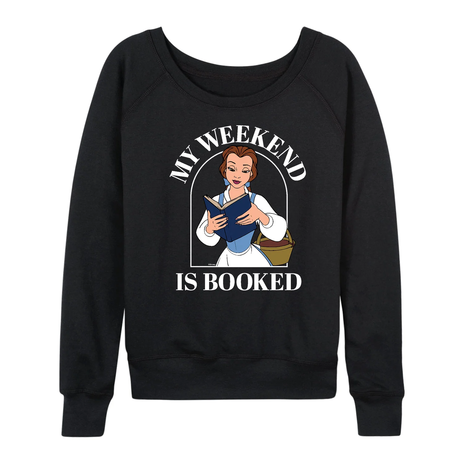 Disney Princess - Belle My Weekend Is Booked - Women's Lightweight French Terry Long Sleeve Shirt - Image 2