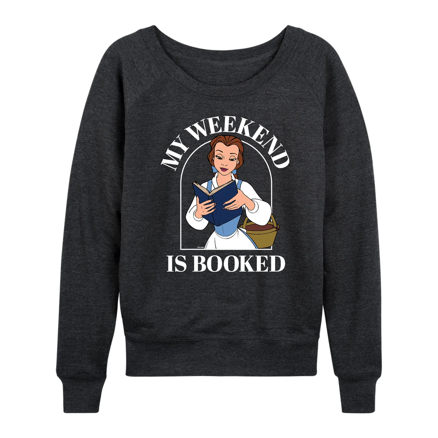 Disney Princess - Belle My Weekend Is Booked - Women's Lightweight French Terry Long Sleeve Shirt - Image 3