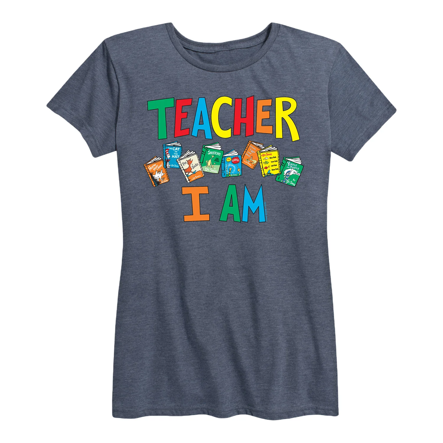 Dr. Seuss - The Cat In The Hat Book Cover Teacher I Am - Women's Short Sleeve Graphic T-Shirt - Image 6