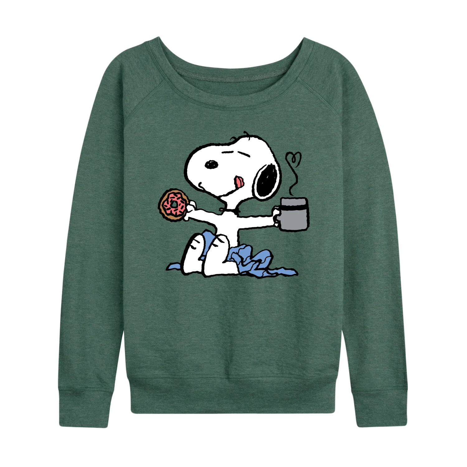 Peanuts - Donut Coffee Snoopy - Women's French Terry Long Sleeve Pullover