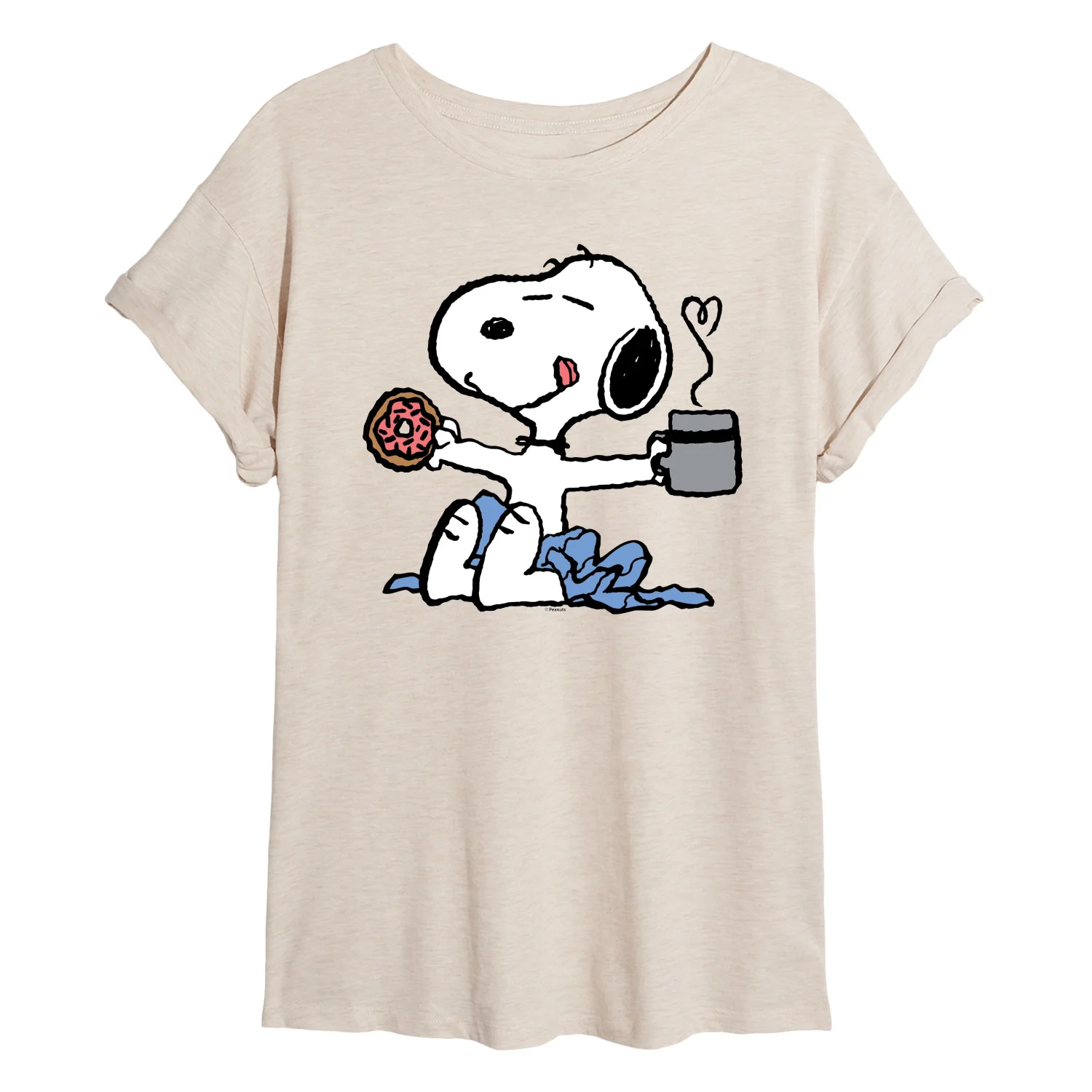 Peanuts - Donut Coffee Snoopy - Women's Oversized T-Shirt - Image 2